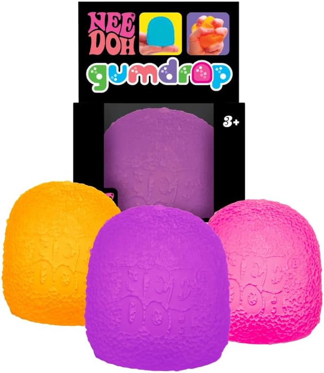 Schylling NeeDoh Gumdrop Textured Sensory Fidget Toy Colors May Vary (3 Pack) - Image 2