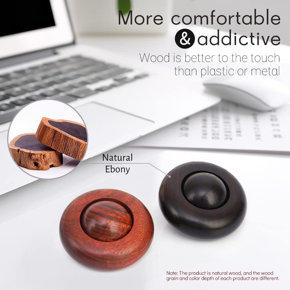 Tybasthe Fidget Toys for Adults, Wooden Stress Relief Toy, EDC ADHD Tools for Adults, Portable Figette Toys Adults Fidgets for Anxiety and Stress Balls, Quiet Fidget Cube Desk Toys for Office - Image 5