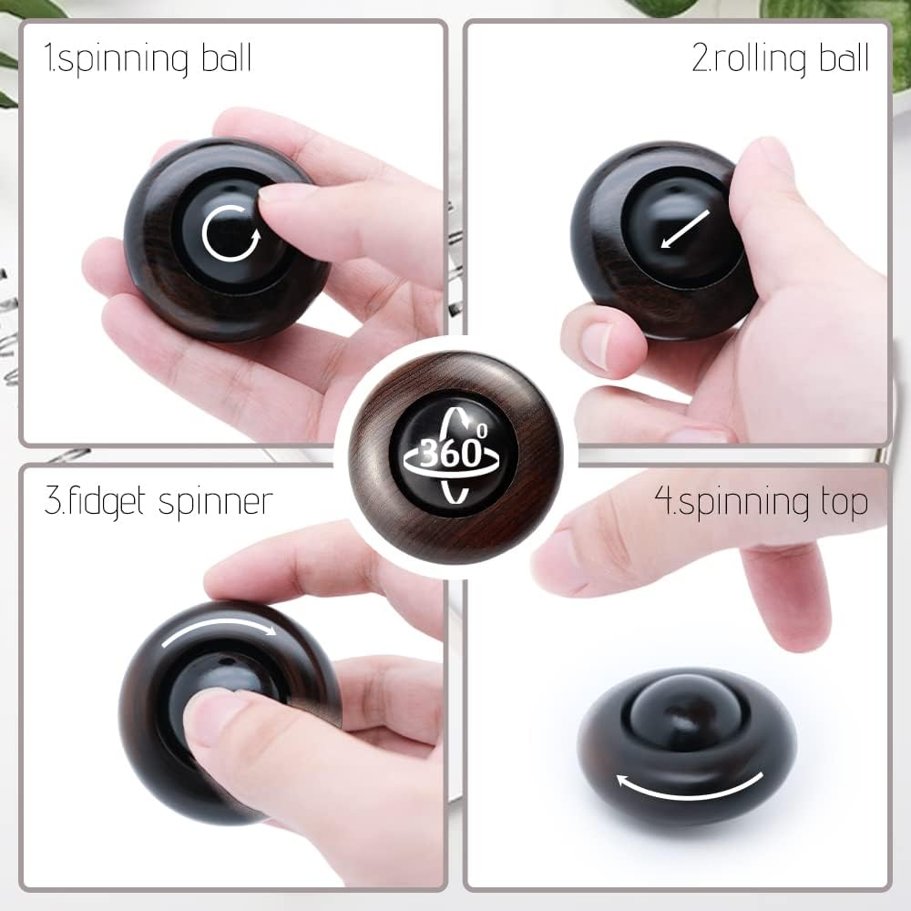 Tybasthe Fidget Toys for Adults, Wooden Stress Relief Toy, EDC ADHD Tools for Adults, Portable Figette Toys Adults Fidgets for Anxiety and Stress Balls, Quiet Fidget Cube Desk Toys for Office - Image 6