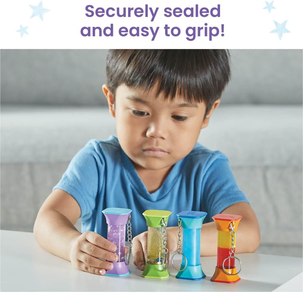 hand2mind Soothing Swirlers Sensory Tubes, Mini Fidget Keychains, Anxiety Relief Items, Calming Toys for Kids, Calm Down Corner Supplies, Quiet Fidgets for Classroom, Toddler Car Toys for Travel - Image 7