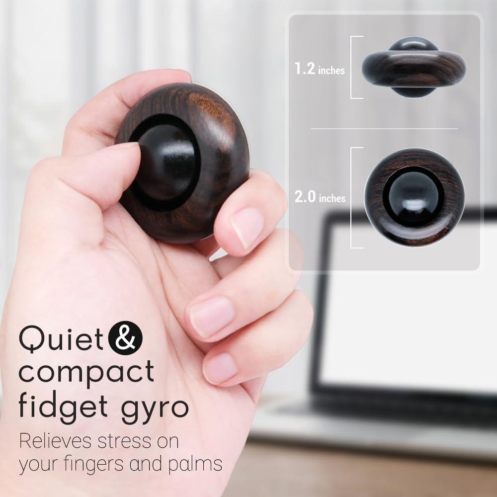 Tybasthe Fidget Toys for Adults, Wooden Stress Relief Toy, EDC ADHD Tools for Adults, Portable Figette Toys Adults Fidgets for Anxiety and Stress Balls, Quiet Fidget Cube Desk Toys for Office - Image 3