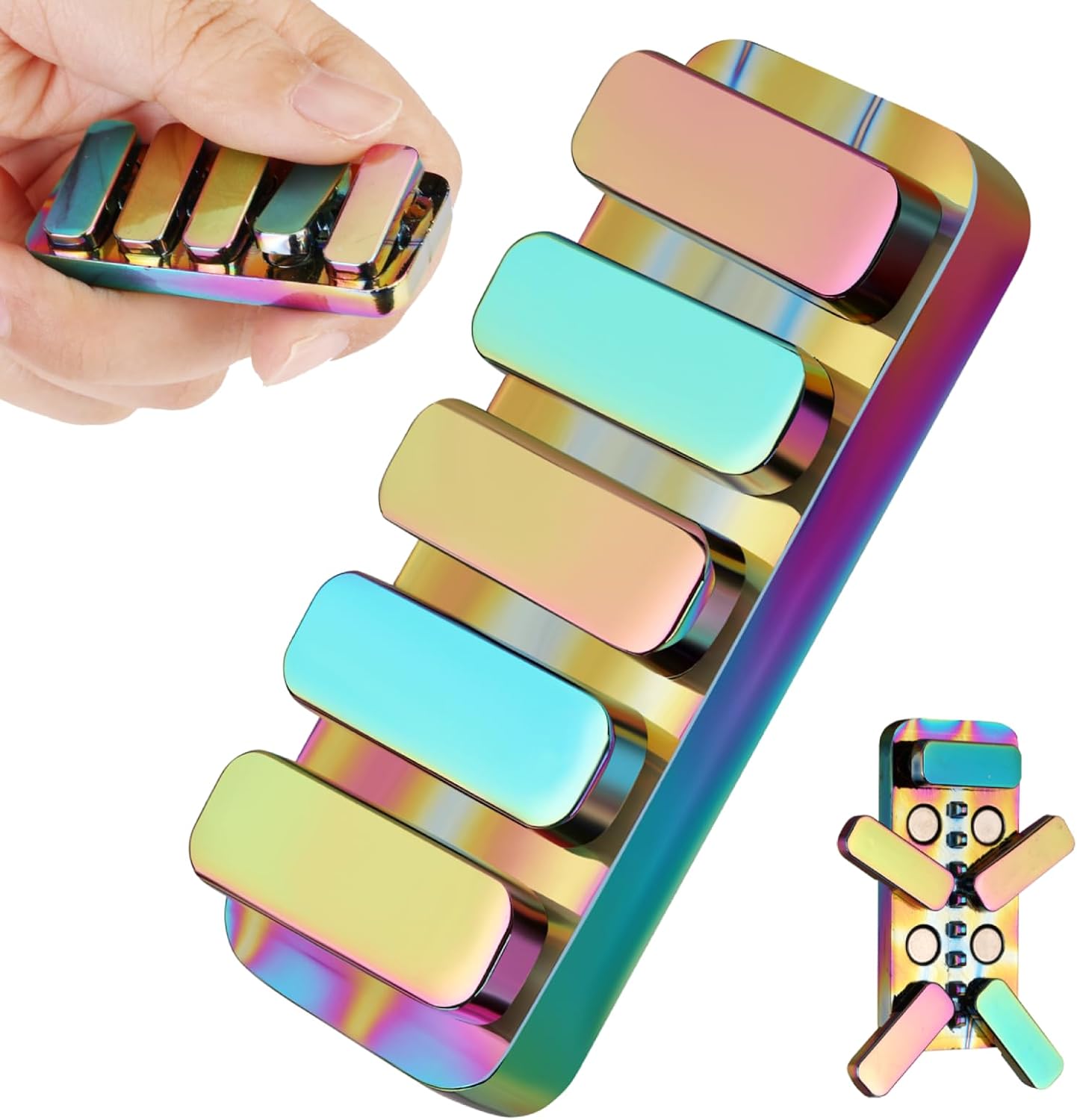 Fidget Toys for Adults, Metal Fidget Slider EDC Magnetic Haptic Fidget Clicker with 3 Noise Levels, Loud-Quieter-Quiet Adults Fidget Toy, Office Class Desk Magnetic Toys, Relief Stress and Anxiety - Image 2