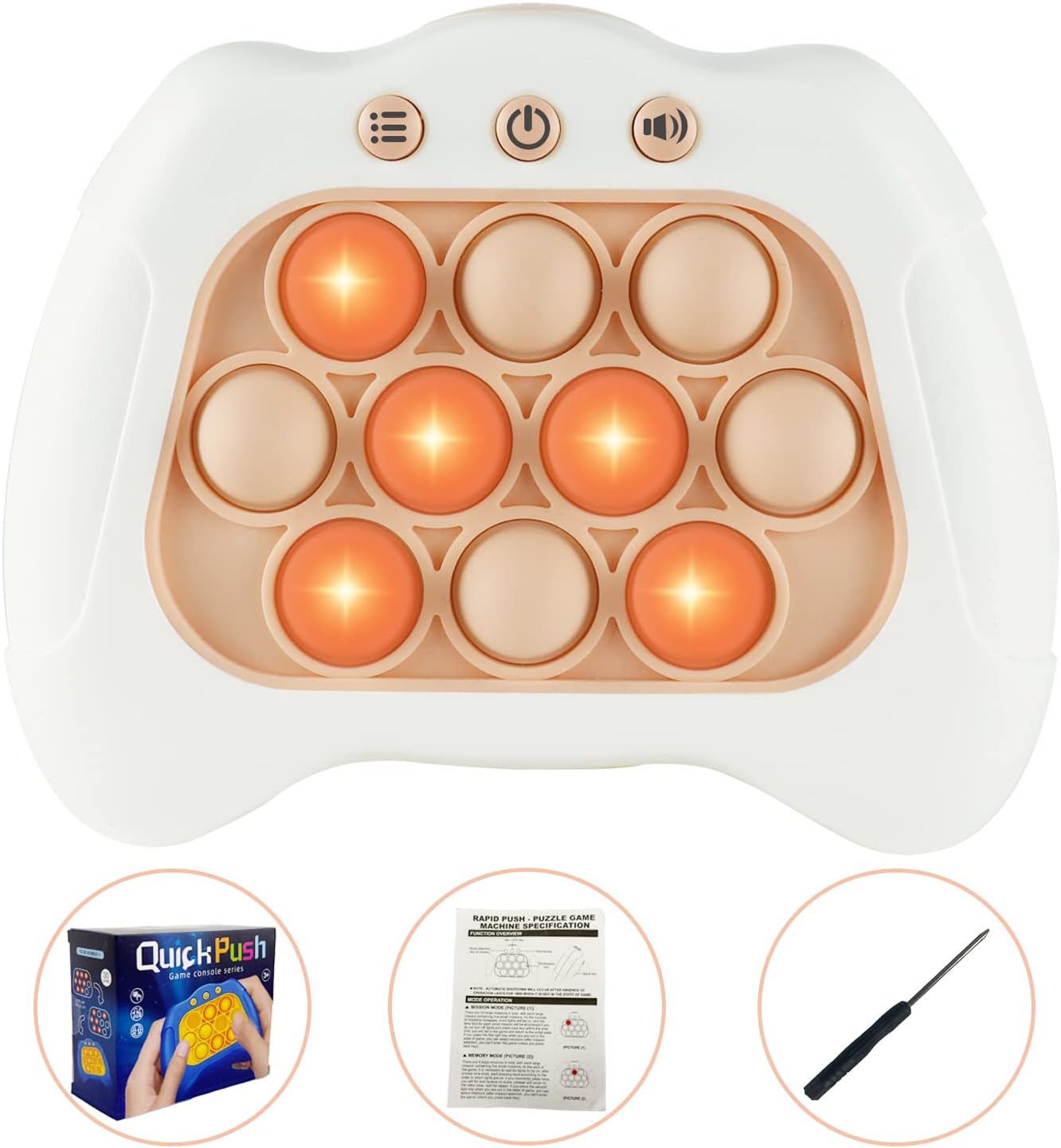 Pop The Target! Handheld Speed Push Game Machine: A Fun Multiplayer Game for Family. Sensory Fidget Toy Christmas Toys Gifts for 6 7 8 9 10 11 12 Years Old Kids Road Trip Car Games Kids White - Image 6