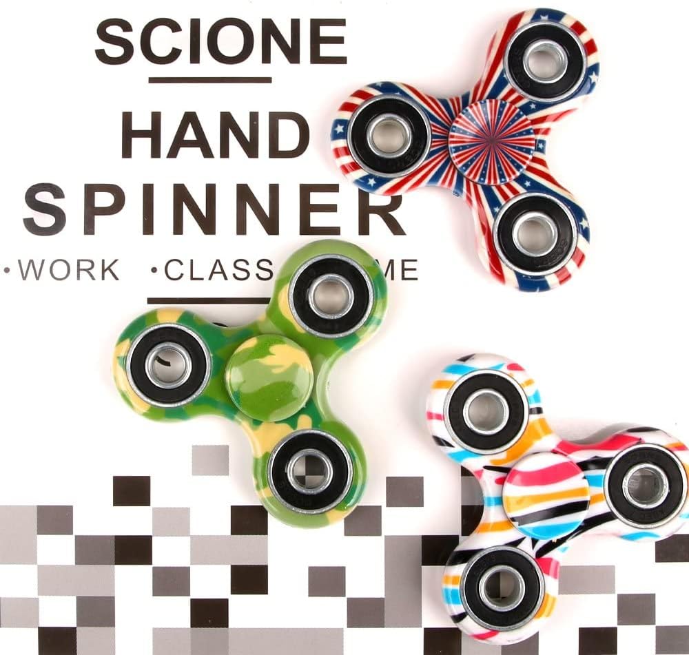 SCIONE 48 Pack Fidget Spinner Goodie Bag, Anxiety Stress Relief Fidget Toy Pack-Hand Spinner Party Favors for Kid Adult, Stocking Stuffer, Easter Basket Stuffers, Classroom Prizes - Image 6