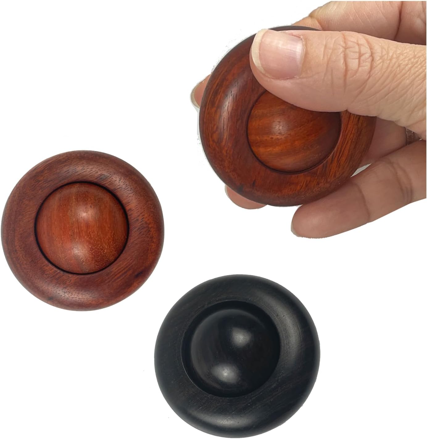 2pcs Silent Fidgets Toys for Adults ,Stress Relief Fidget Roller Wooden Quiet Fidget Toys for Men Women Office Anxiety Noiseless Sensory Toys - Image 2
