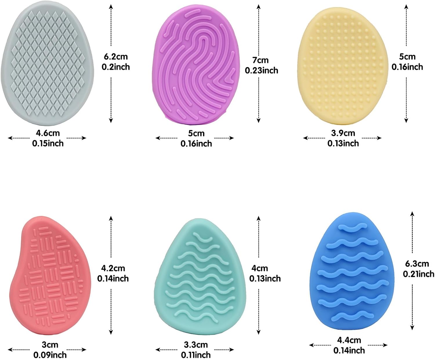 Fidget Sensory Toys for Kids Adults Easter Basket Stuffers Silicone Worry Stone for Autism ADHD Teens Silent Calm Down Toy Quiet Fidgets Stress Items Anxiety(6pcs) - Image 4