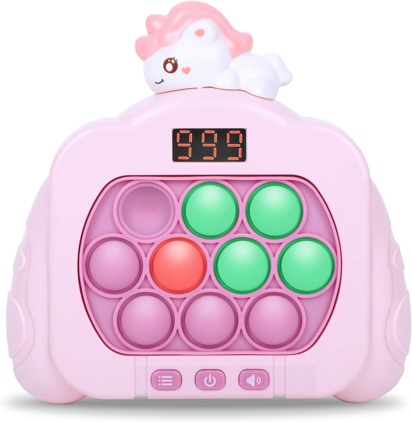 Quick Push Pop Game Fidget Toys, 12 Modes LED Screen Light Up Fast Push Bubble Game, Handheld Speed Pushing Game, Christmas Toys Gifts for 6 7 8 9 10 11 12 Years Old Kids Stocking Stuffers (Unicorn) - Image 2