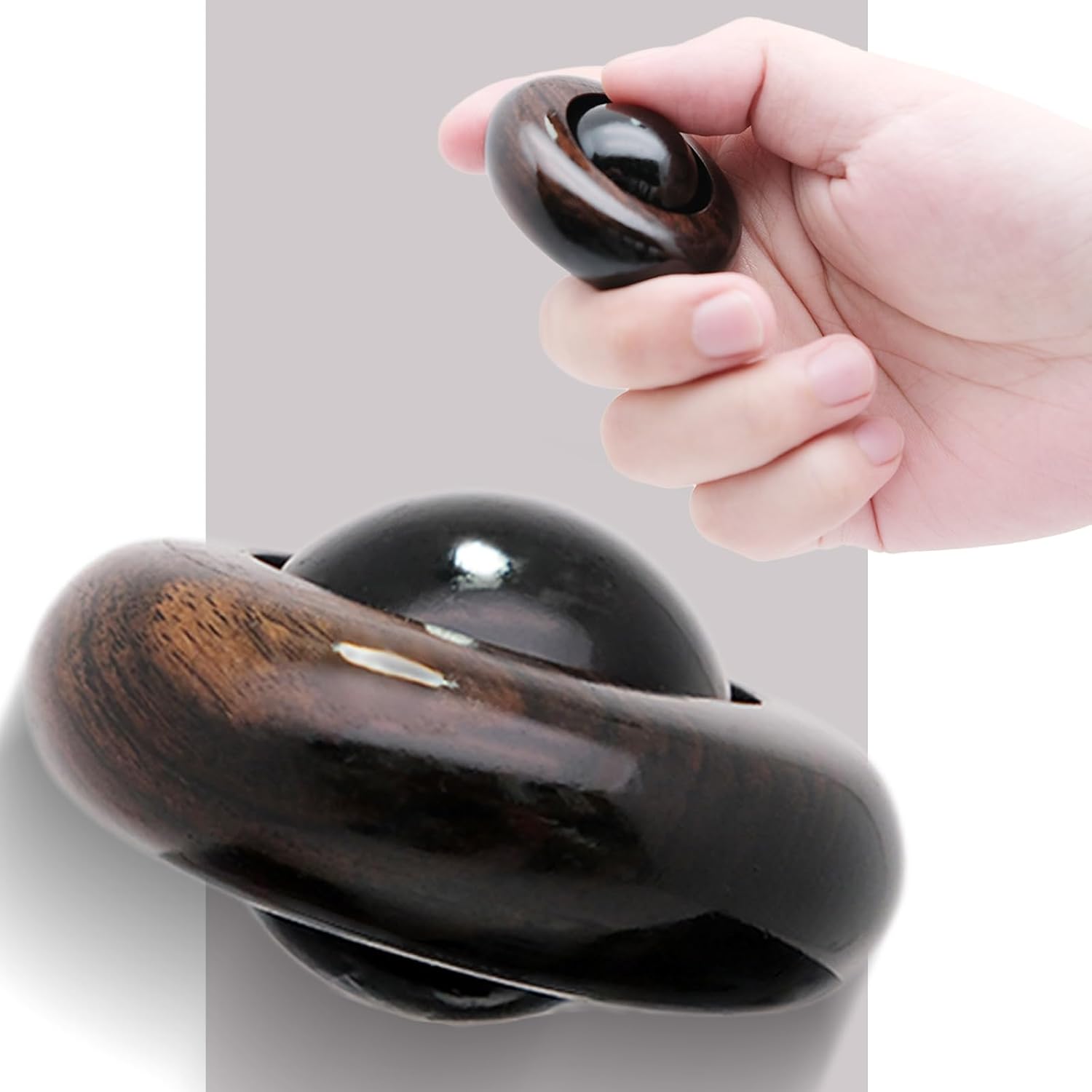 Tybasthe Fidget Toys for Adults, Wooden Stress Relief Toy, EDC ADHD Tools for Adults, Portable Figette Toys Adults Fidgets for Anxiety and Stress Balls, Quiet Fidget Cube Desk Toys for Office - Image 2