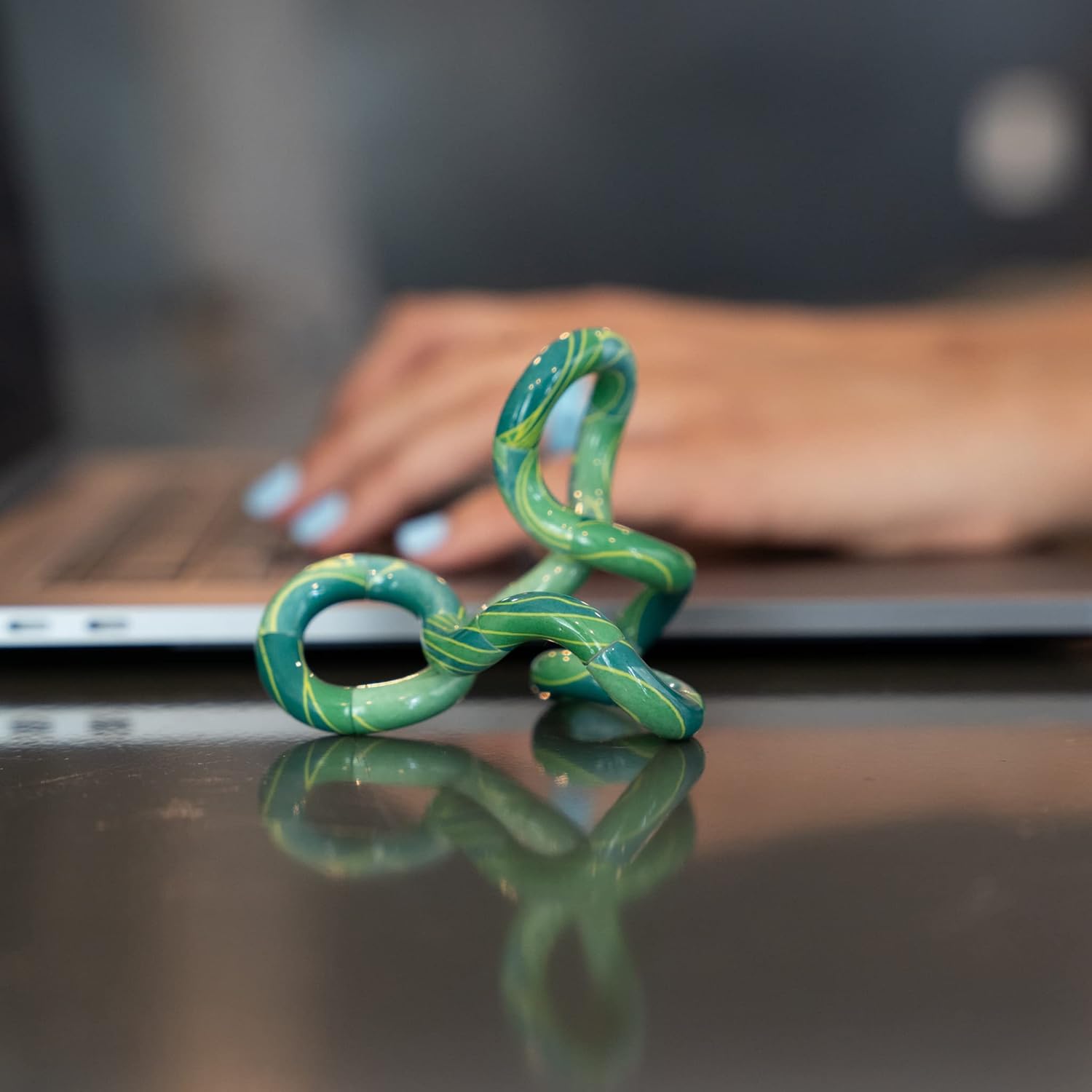 Tangle Jr. - Masterpiece Trio (Neo Blade Drip) Artistic Pattern for Unique Fidget Experience - Fidget with These tangles at Work or School - Twist Fidget Toy for Kids and Adults - Desk Toy for Adults - Image 8