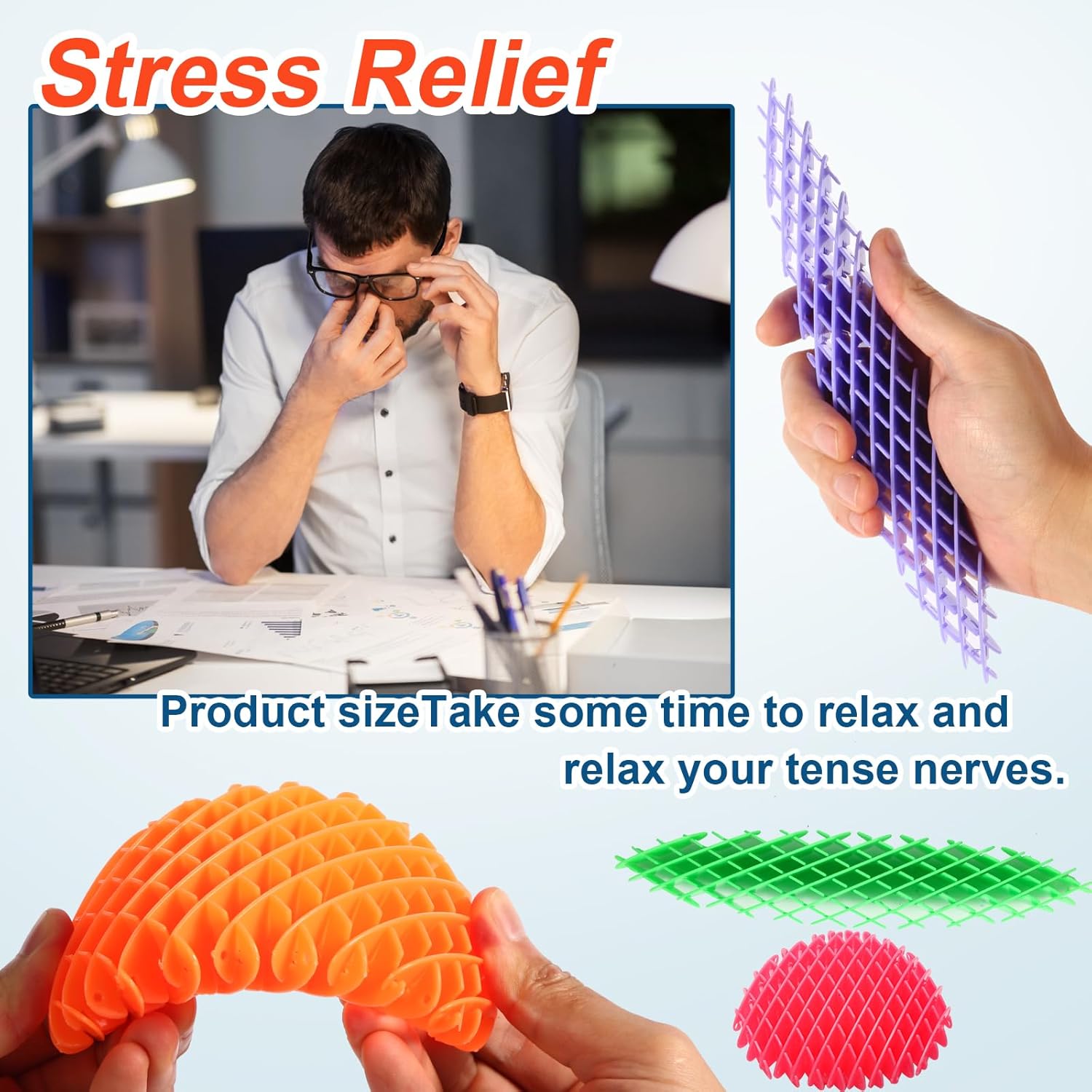 5 Pack Mini Fidget Worm Toys for Kids 8-12, Elastic Mesh Stress Relief Sensory Toy, 3D Bulk Fidgets for Adults Party Favors - Image 4