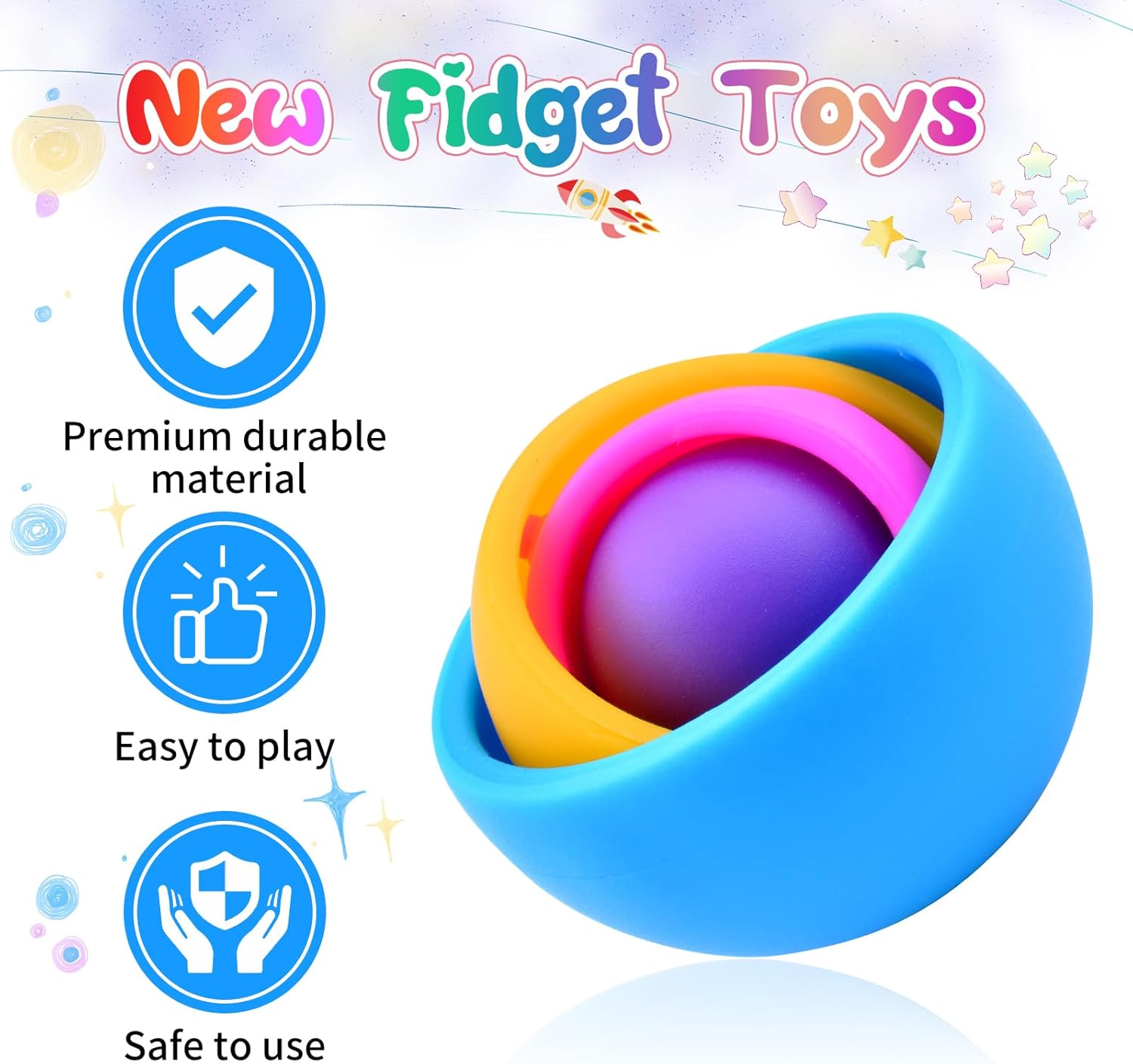 Fidget Toys Kids Pack, Fidget Spinner Set, Sensory Toys Boys Girls Teens, Eaeter Basket Stuffers Party Favors, ADHD Autism Stress Relief Finger Tools, Gift for Kids Adults Birthday - Image 3