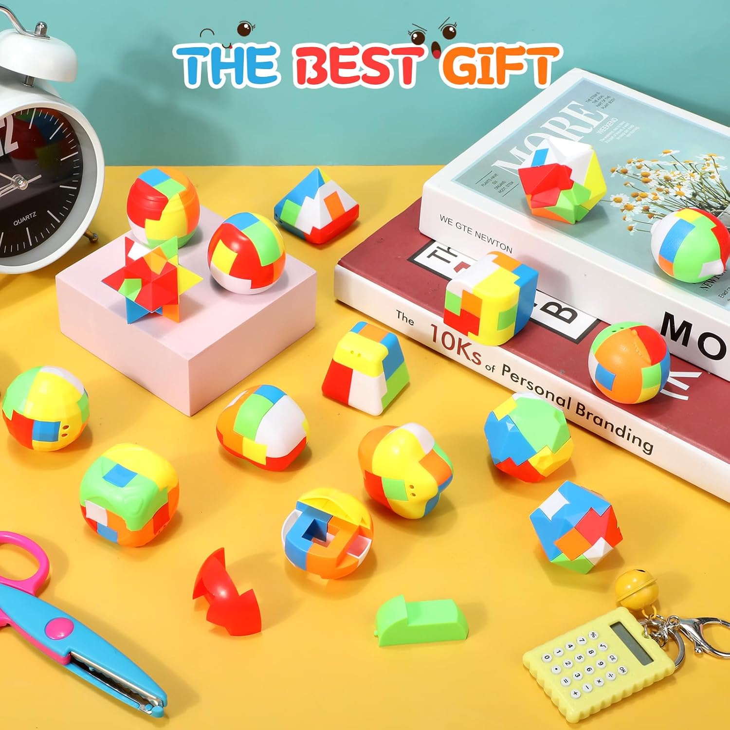 Syhood 24 Pieces Brain Teaser Puzzles for Kids and Adults Mind Game Toys Set,3D Plastic Unlock Interlock Puzzle,Cube,Ball, Barrel,Interlocking Sensory Educational Toys for Mind, IQ, Logic Test - Image 5