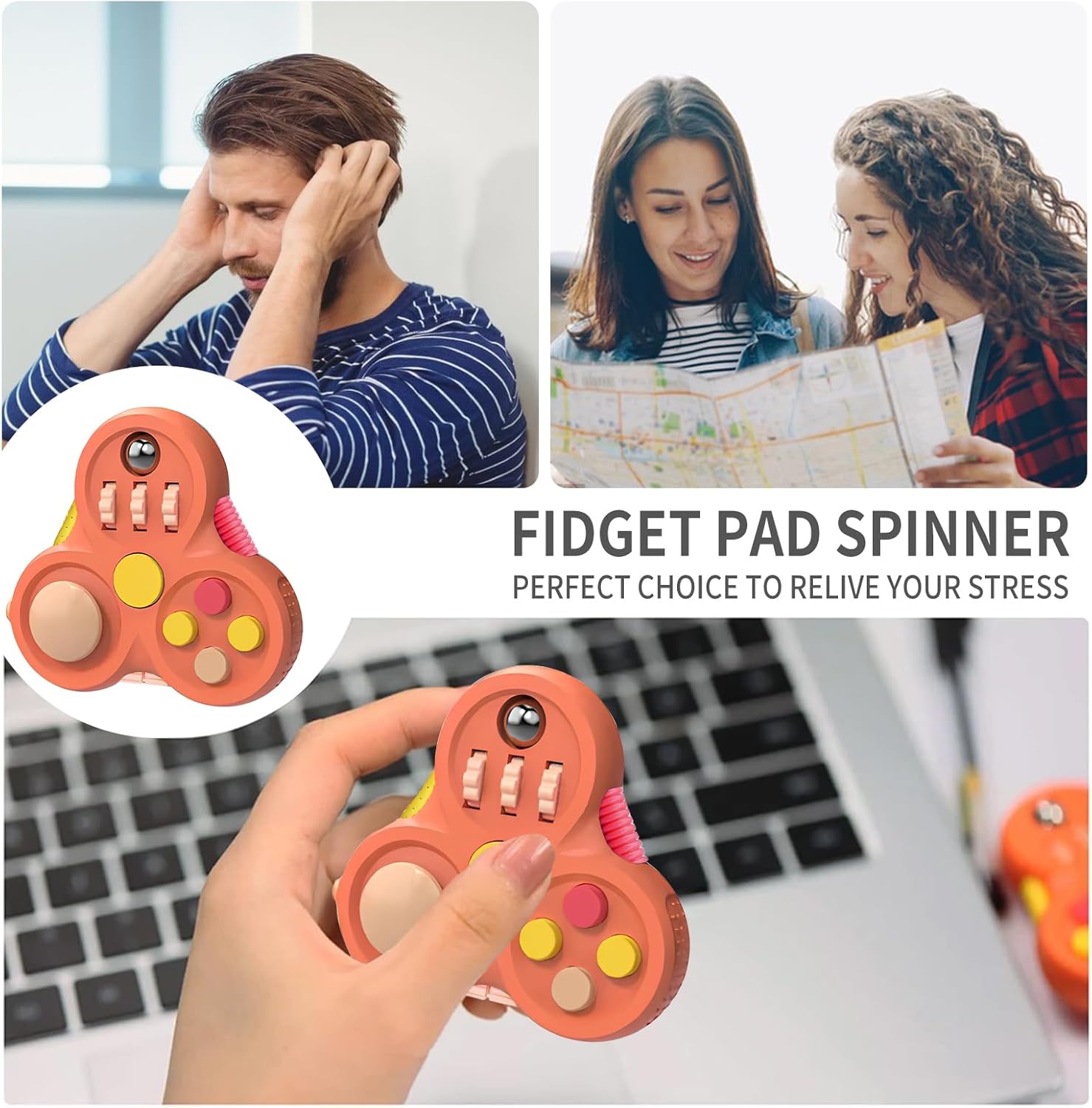 Fidget Toys for Adults,1PCS Fidget Pad Easter Basket Stuffers for Boys Girls,Sensory Toys Stress Relief Cube Clicker Controller,ADHD Autism Fidget Spinner for Office Desk Travel Games - Image 7