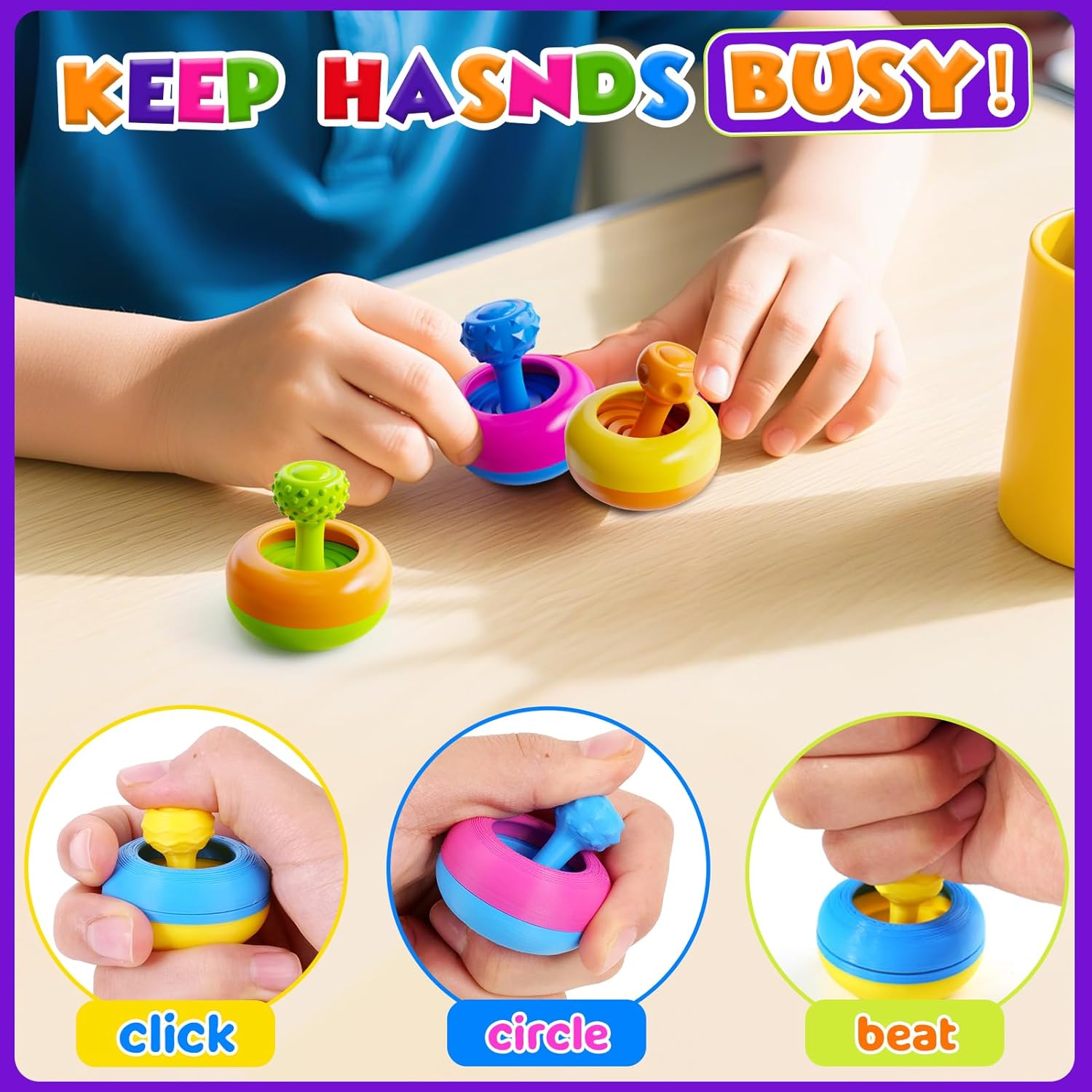 Sensory Fidget Toys for Kids Adults - 6 Pack 3D Printed Textured Fidget Toy for Students Classroom - Calming Autism Stress Toys for Special Needs Autistic Children - Calm Down Toy for Toddler 3+ - Image 3