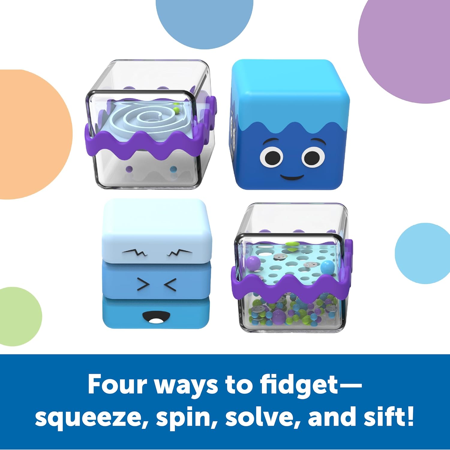Learning Resources Cool Down Cubes Sensory Fidget Set, Fidgets for Kids, Sensory Toys for Toddlers, Fidgets for Classrooms, Ages 3+,5 Pieces - Image 4