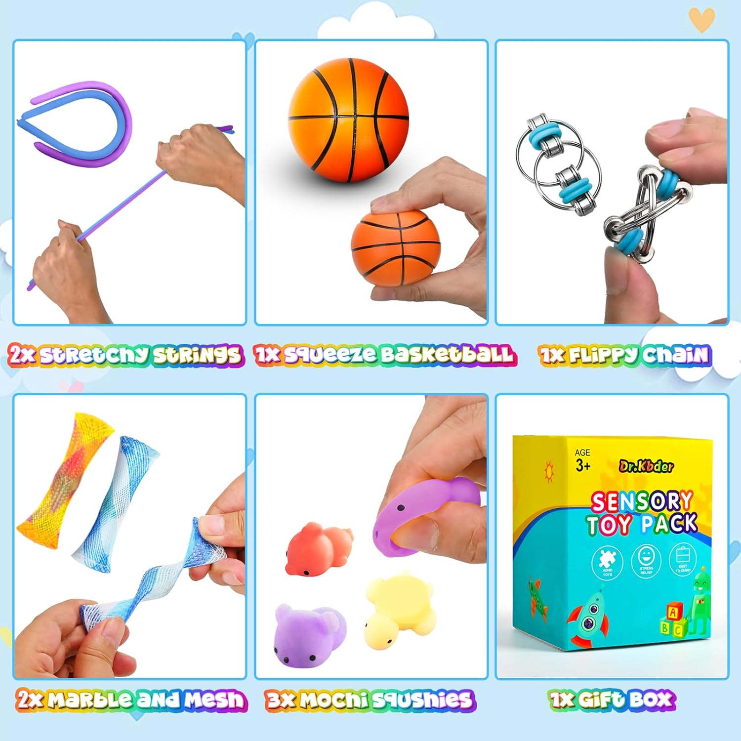 15 Pack Fidget Toys Bulk for Adults Kids, Figette Classroom Must Have Special Treasure Prize Box Tool Calm Down Quiet Sensory Autism ADHD Stress Anxiety Autistic School Gift Set Stocking Stuffer Kids - Image 5
