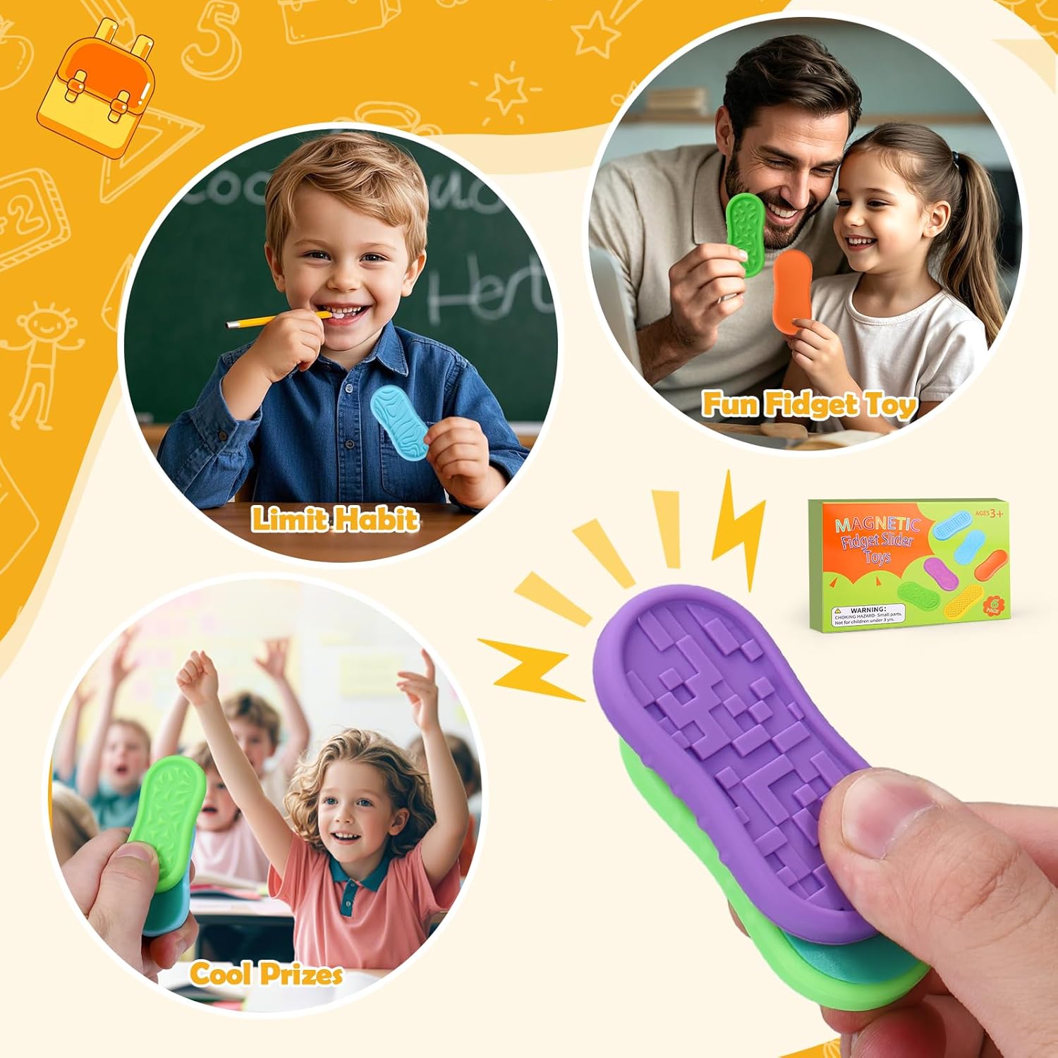 BUSOHA Silicone Magnetic Fidget Slider Toys - Relieve Anxiety Fidget Toys Adult for Classroom Sensory Worry Stone Travel Toys for Stress,Autism and ADHD,Gifts for Teens Kids - Image 7