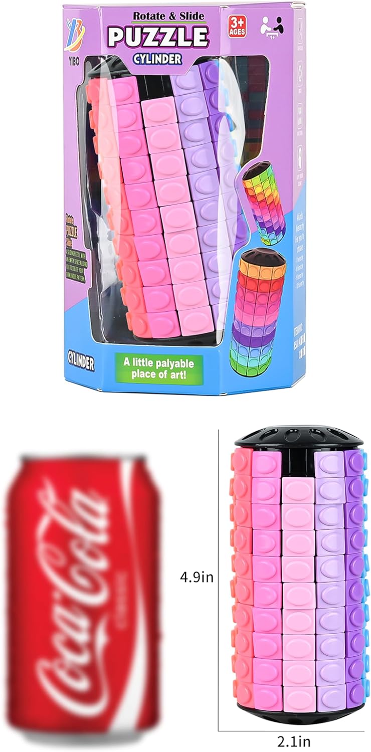 Rotate and Slide Puzzle,Fidget Toys Restore and Create,Fidget Slider Open Cover for Quick Play,Brain Teaser,Sensory Toys,Educational Toys (12 Colors,10 Layers) - Image 5