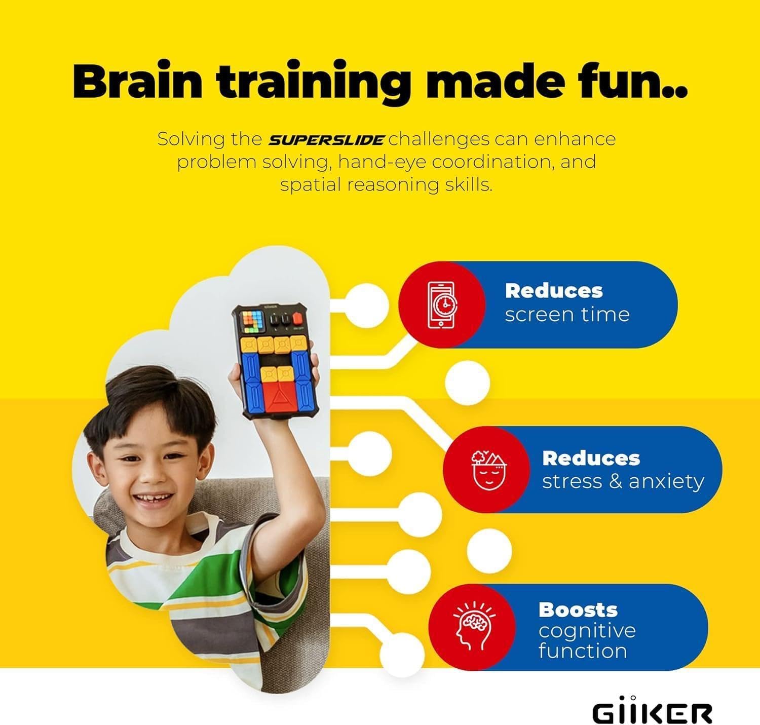 GiiKER Super Slide Puzzle Games, Original 500+ Challenges Brain Teaser Puzzle, Toys for Kids Teens, Travel Games Birthday Gifts Easter Basket Stuffers for Boys Girls, Activities for Road Trips - Image 7