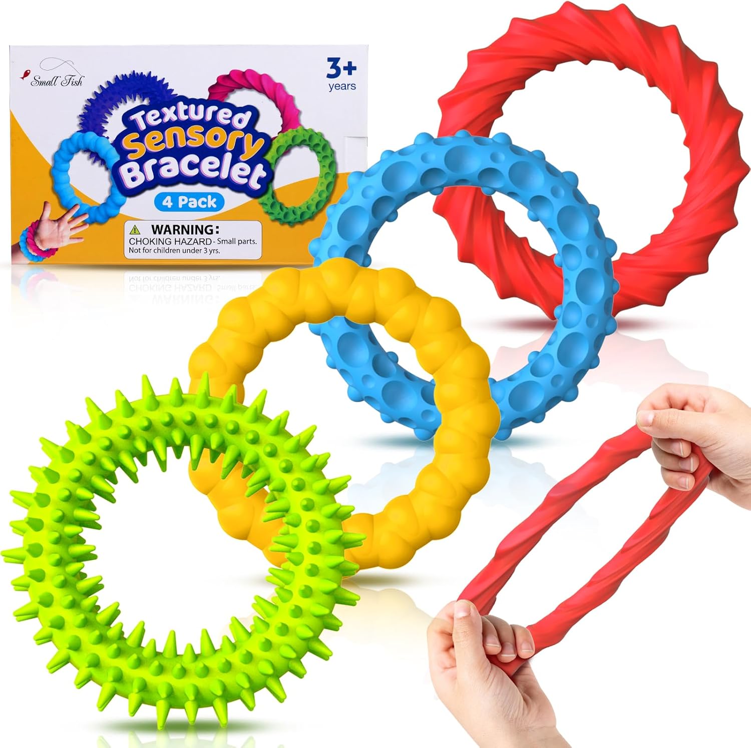 Sensory Fidget Toys for Kids Adults - 4 Pack Stretchy Fidget Bracelet | Texture & Calming Autism Sensory Toys for Special Needs Autistic Children | Calm Down Toy for Toddler Girls Boys - Image 2