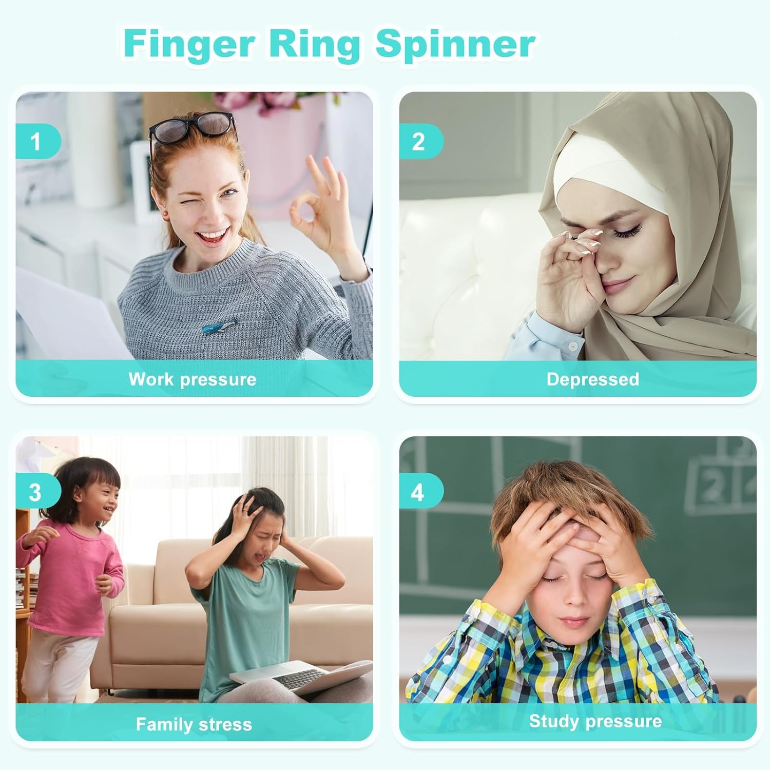 200 Pcs Acupressure Rings Fidget Spiky Sensory Finger Massager Ring Stress Relief Fidget Sensory Toys Anxiety Relief Toys Stress Reducer for Men, Women(Classic Color) - Image 5