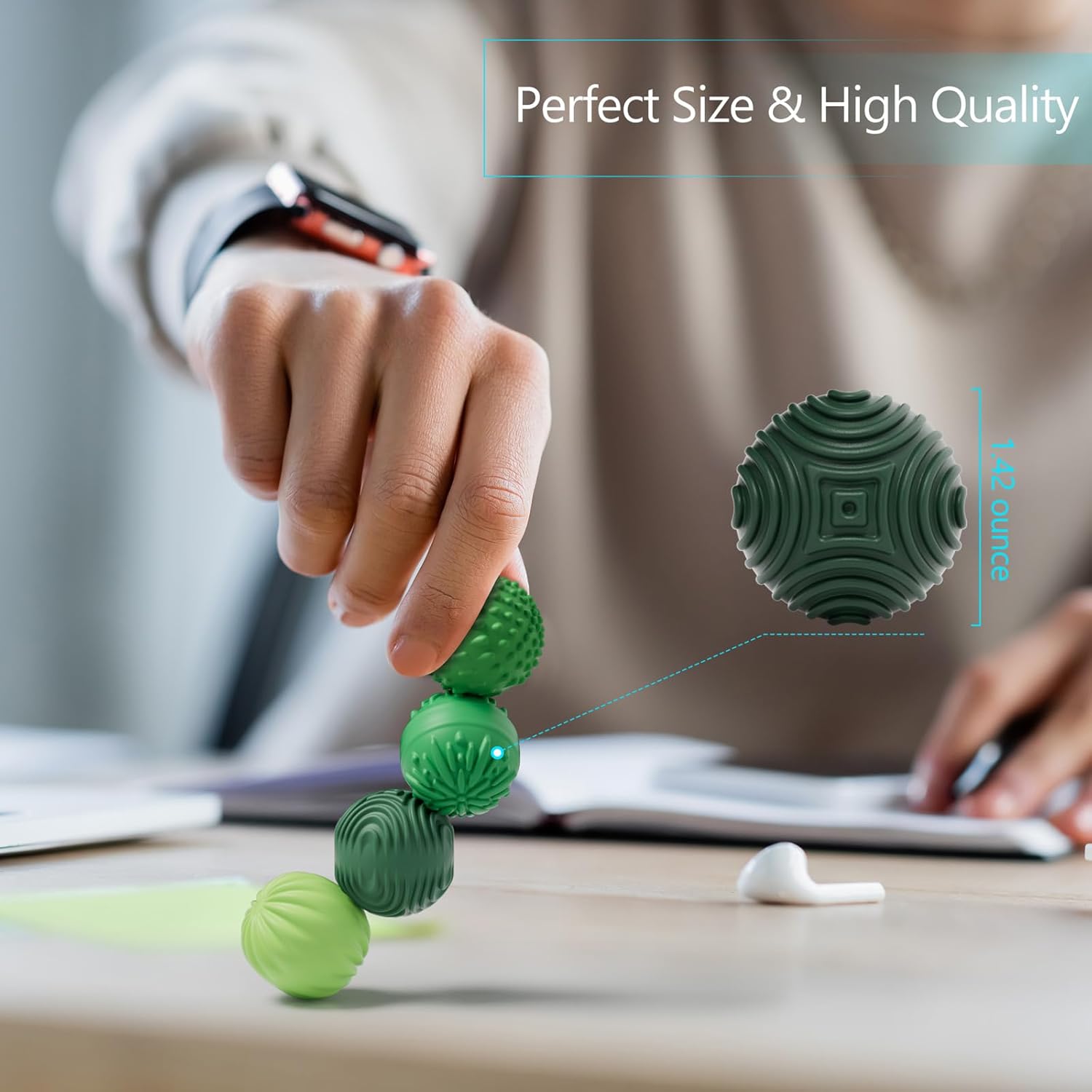Silicone Magnetic Balls Fidget Toys for Adults & Teens,4PCS Stress Relief Sensory Toys for Autism ADHD Anxiety,Fun Textures Gadgets,Office Desk Toy,Stocking Stuffers for Women Men Teen Gift - Image 6