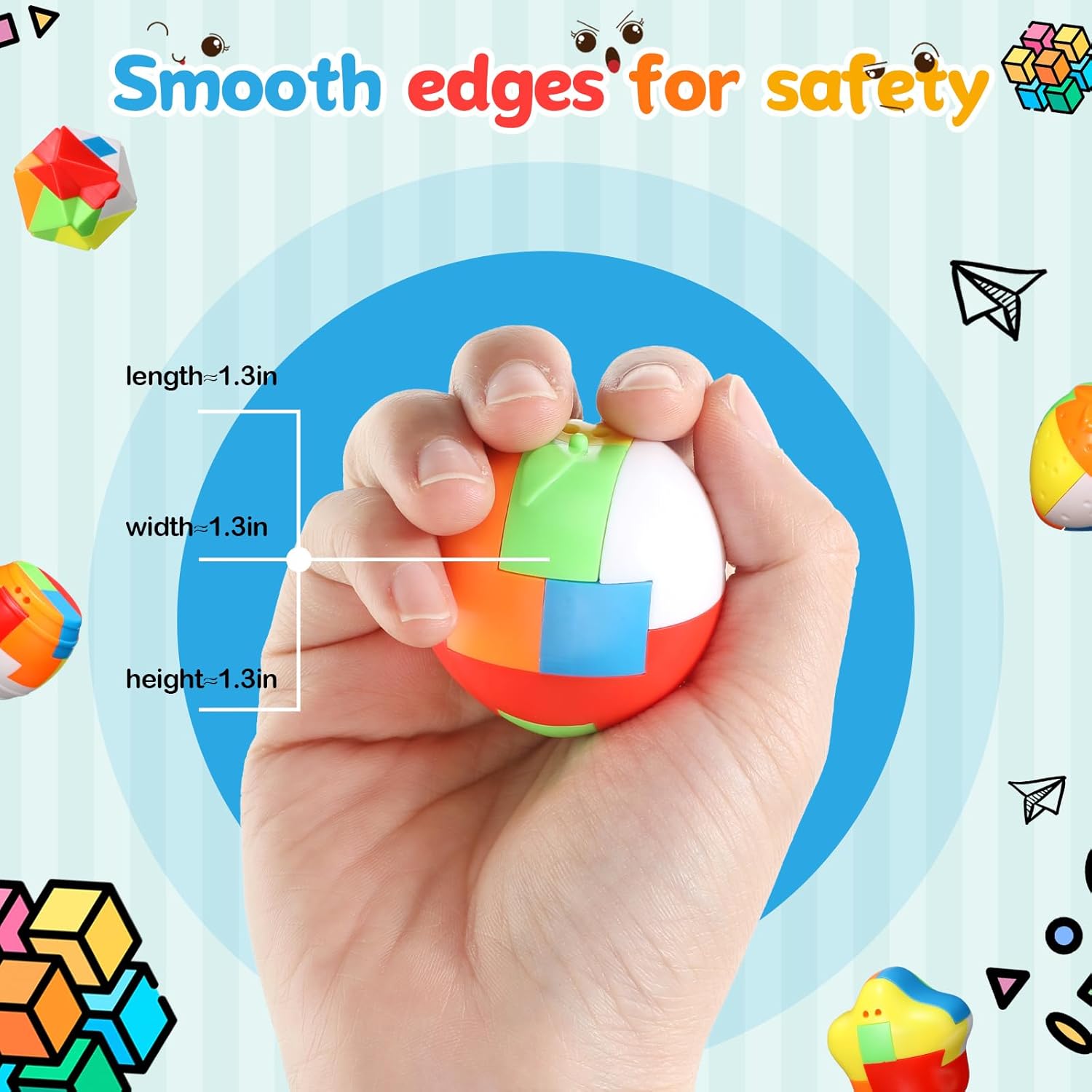 Syhood 24 Pieces Brain Teaser Puzzles for Kids and Adults Mind Game Toys Set,3D Plastic Unlock Interlock Puzzle,Cube,Ball, Barrel,Interlocking Sensory Educational Toys for Mind, IQ, Logic Test - Image 4
