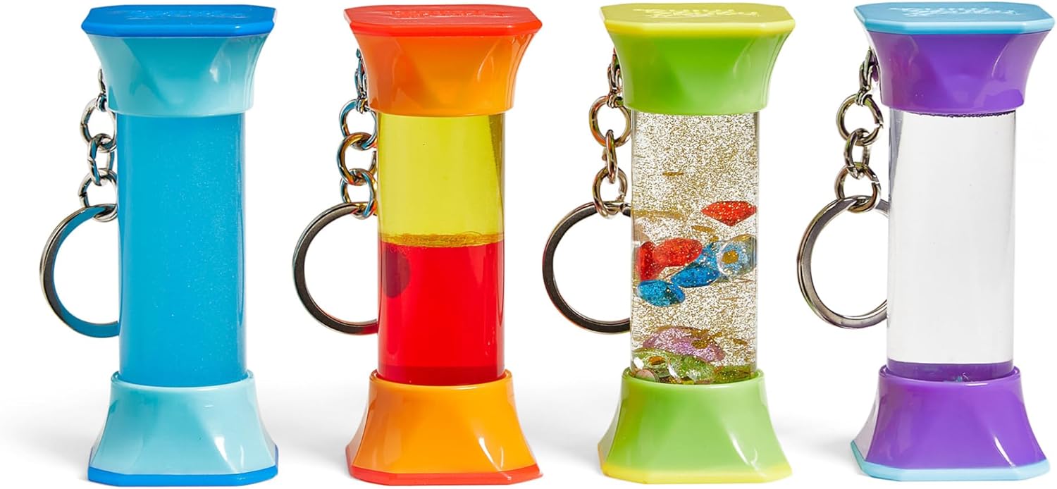 hand2mind Soothing Swirlers Sensory Tubes, Mini Fidget Keychains, Anxiety Relief Items, Calming Toys for Kids, Calm Down Corner Supplies, Quiet Fidgets for Classroom, Toddler Car Toys for Travel - Image 2