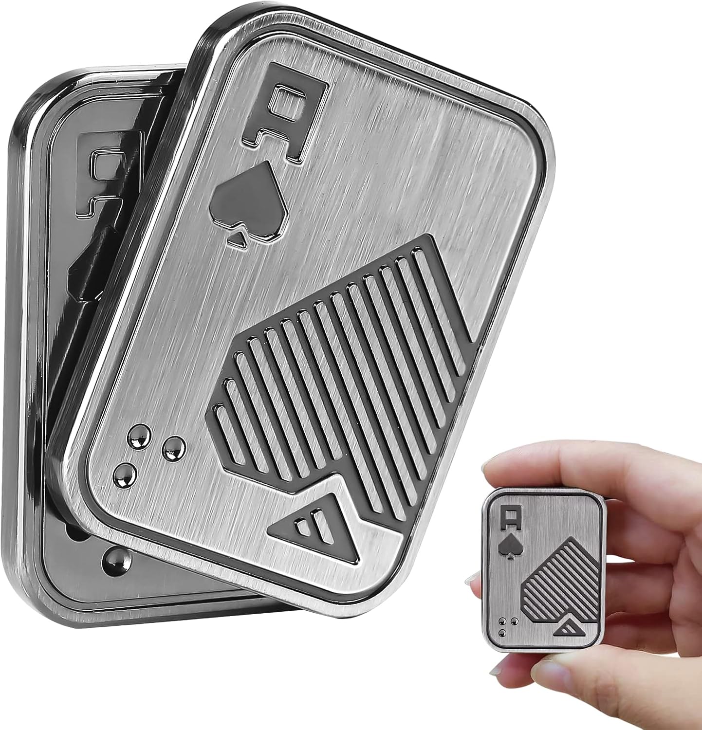 Fidget Toys Adults, EDC Metal Fidget Slider, Magnetic Poker Push Card, Sensory Toys for Anxiety ADHD Autism, Cool Fidgets for Teens Boy, Small Magnet Toys for Stress Relief Gifts - Image 2