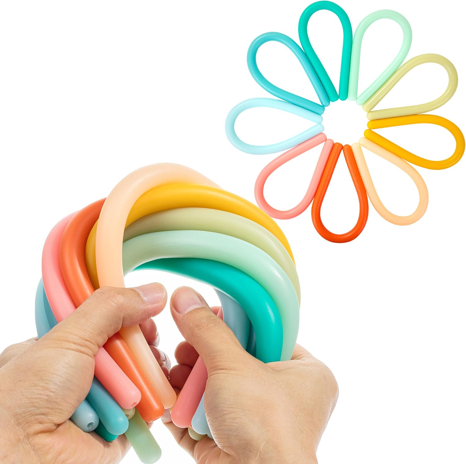 Mr. Pen- Monkey Noodle Fidget Toy, 9 Pack, Colorful, Monkey Noodles Fidget Toy, Strong and Durable, High Elasticity, Non Toxic, Stretches Up to 5 Feet - Image 2