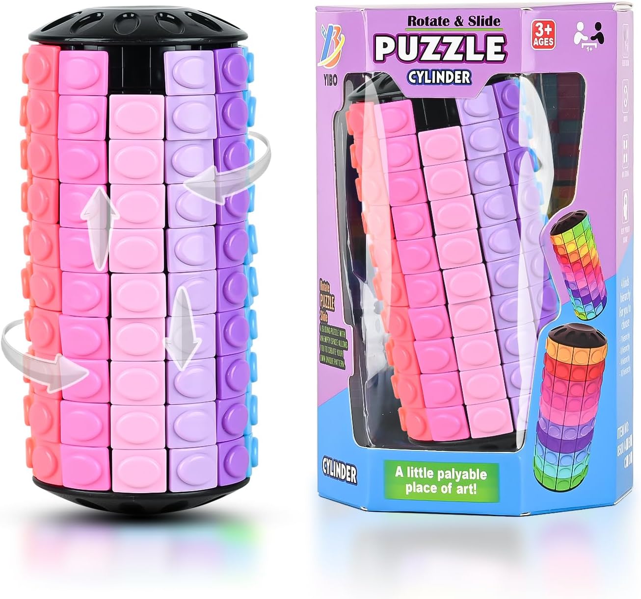 Rotate and Slide Puzzle,Fidget Toys Restore and Create,Fidget Slider Open Cover for Quick Play,Brain Teaser,Sensory Toys,Educational Toys (12 Colors,10 Layers) - Image 2