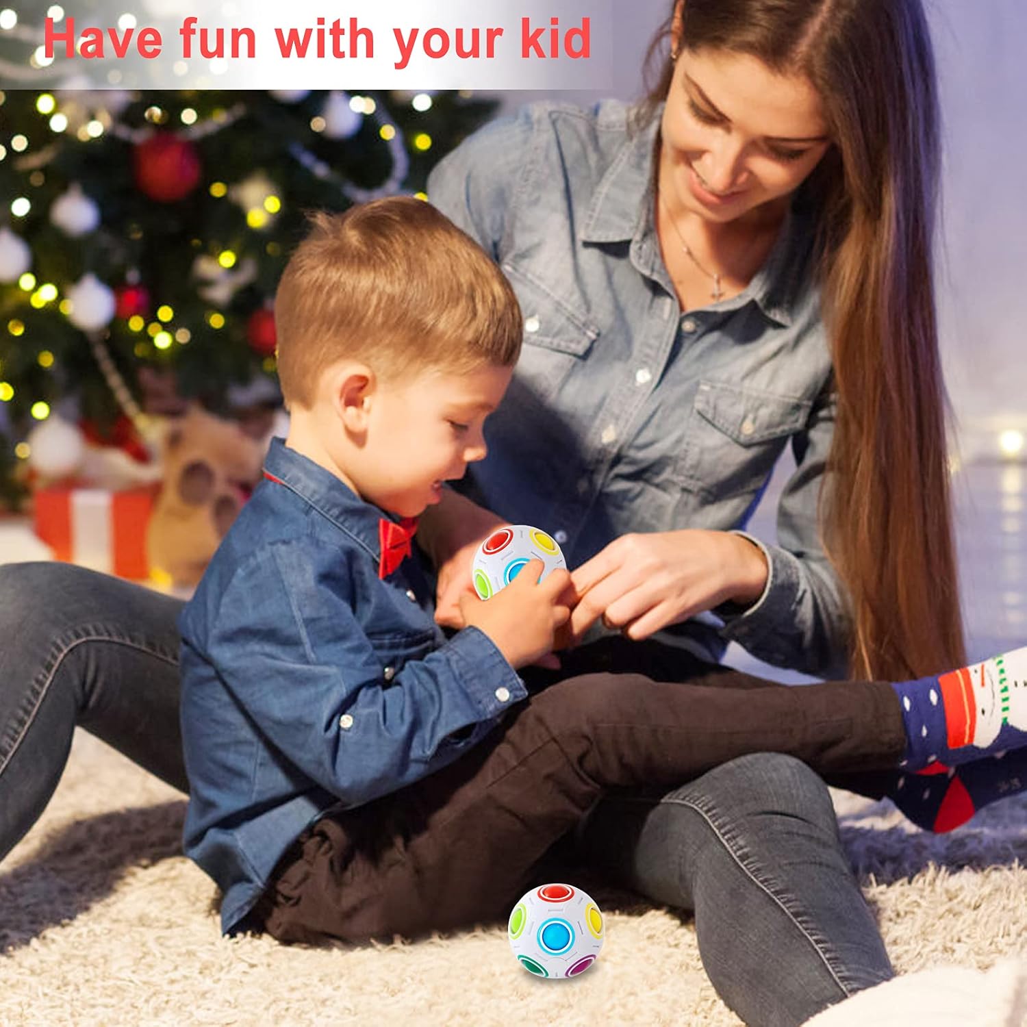 Vdealen Magic Rainbow Puzzle Ball, Fidget Ball Puzzle Brain Teaser Fidget Toy for Boys & Girls- Birthday Party Easter Valentines Christmas Stocking Stuffers for Kids Teen & Adults-2 Pack - Image 7