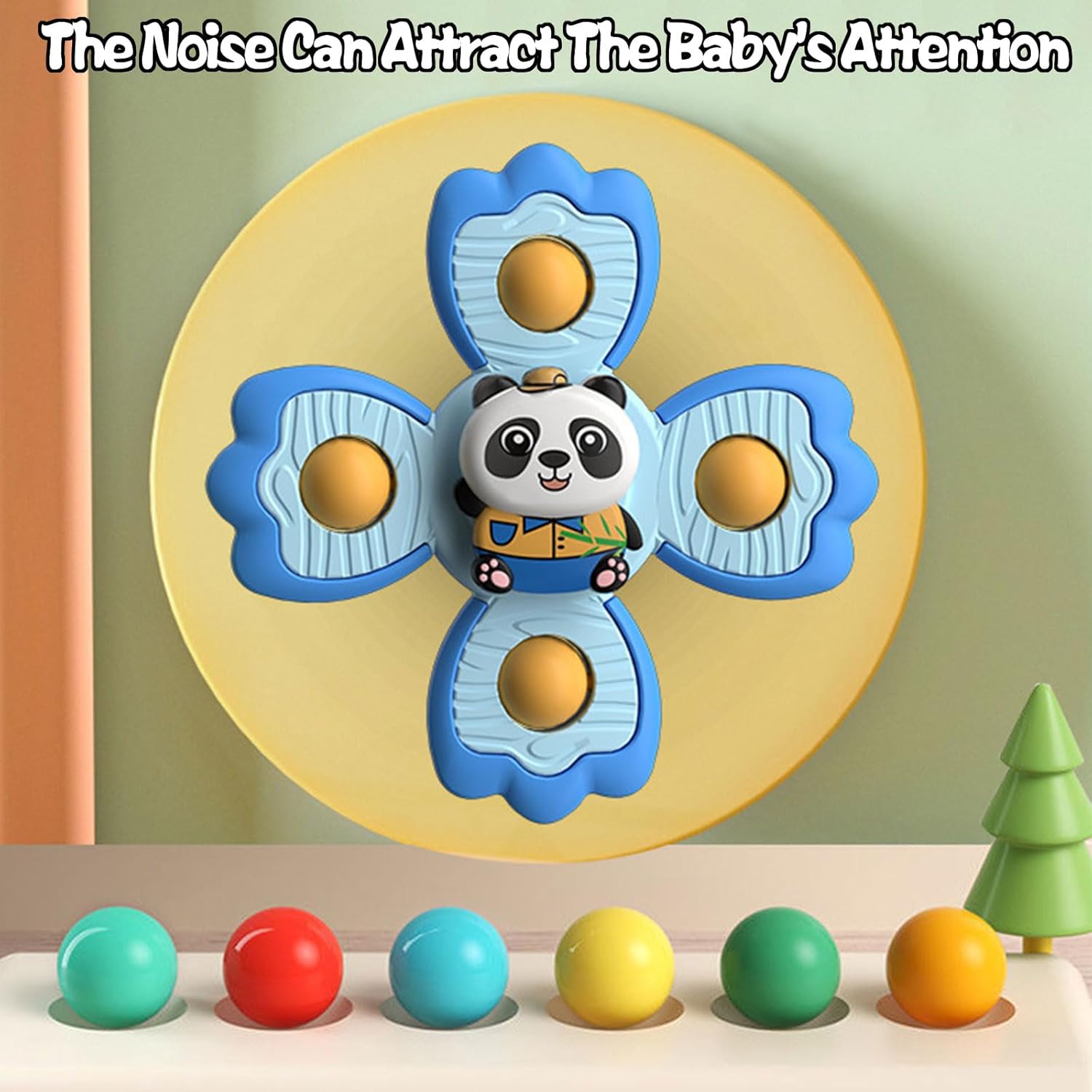 4 Pcs Pop Suction Cup Spinner Toys for 1 Year Old Baby|Baby Bath Toys|Sensory Toys for Toddlers 1-3|Spinning Toy for Boys and Girls|Airplane Car Travel Table & Window Toy Birthday Gifts for Infant - Image 9