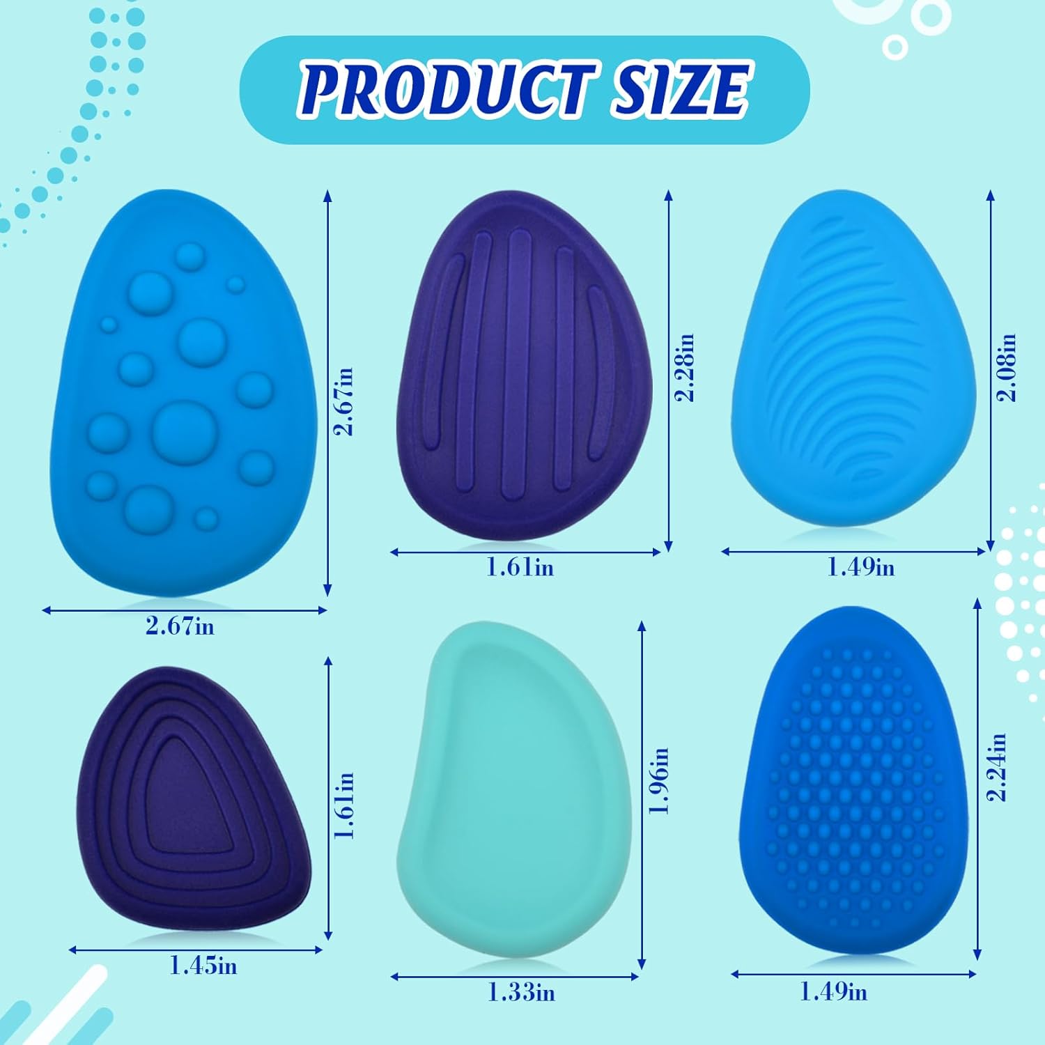 Fidget Toys Sensory Stones for Kids and Adults,6 PCS Texture Worry Stone for Anxiety Autism Teen Calm Down & ADHD Stress Relief,Quiet Fidgets for Classroom Small Prizes Gifts for Travel Toy - Image 5