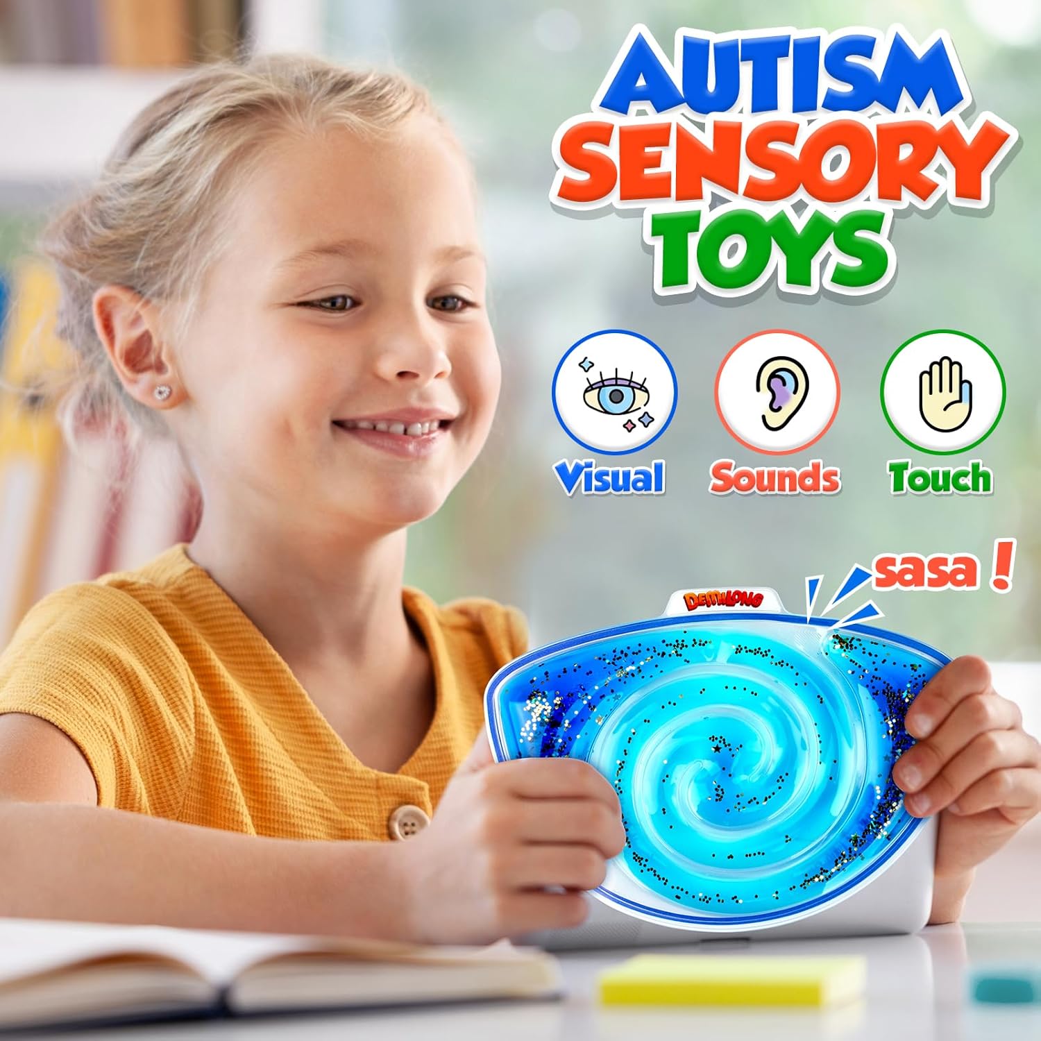 Squishy Sensory Toys for Kids - 4 Pack Fidget Toy Sensory Maze for Autism - Stress Relief Toys for Calm Down - Squeeze Fidget Toy Filled Goo, Glitter, Prizes for Kids Classroom,Classroom Must Haves - Image 4