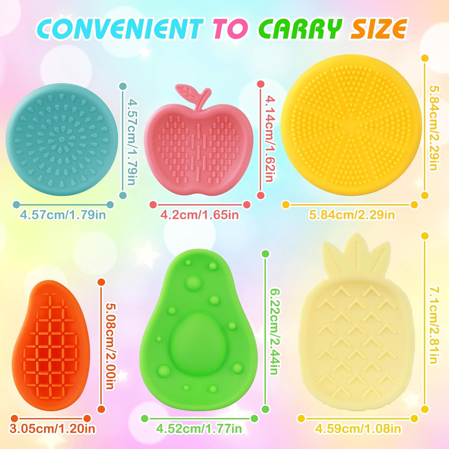 Fidget Toys Sensory Stone for Kids: 6 Pack Textured Worry Stone for Autism Calming Down, Fruit Silicone Textured Worry Stones for Autism Kids - Stress Toys for Students Anxiety Relief - Image 4