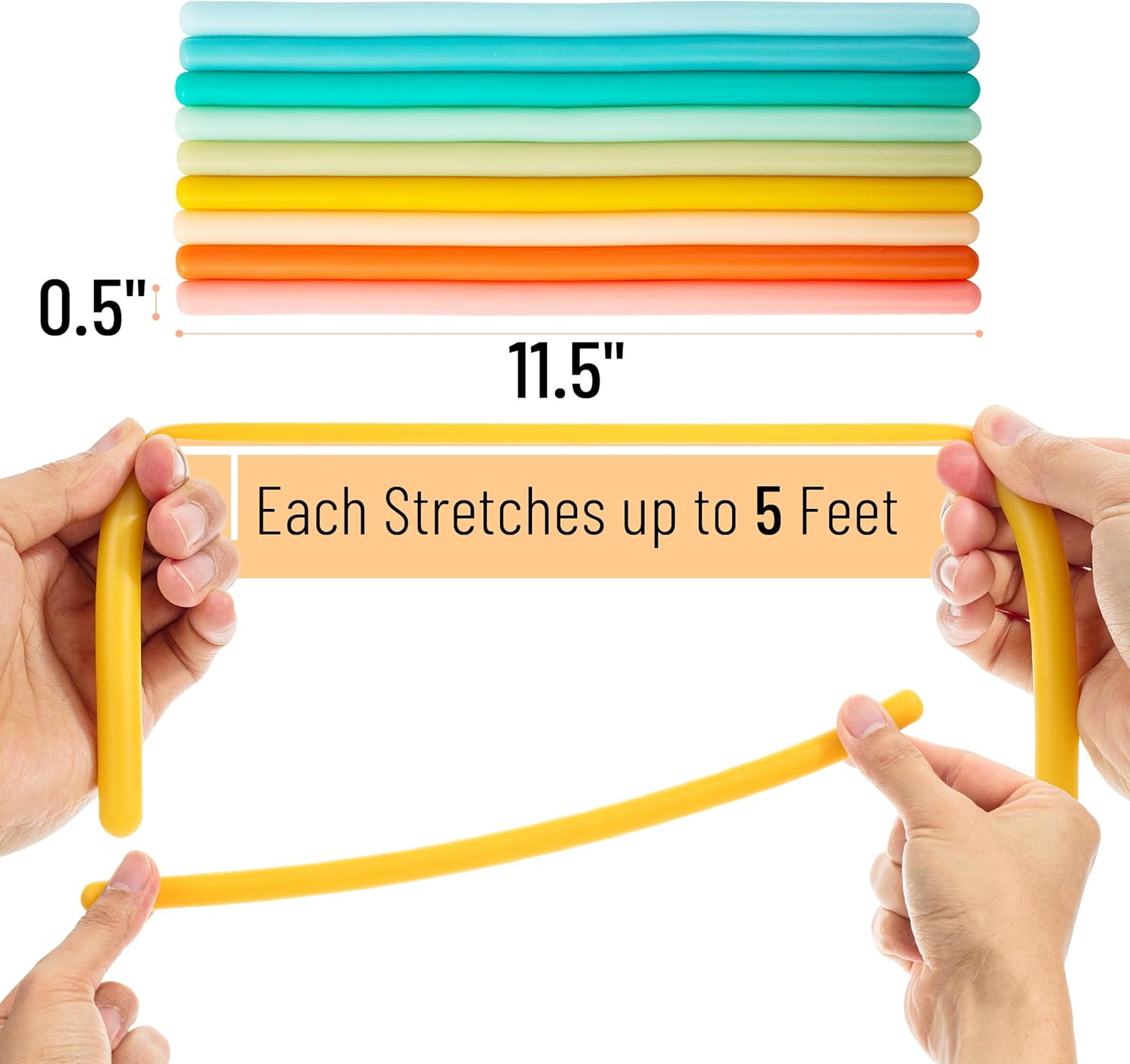 Mr. Pen- Monkey Noodle Fidget Toy, 9 Pack, Colorful, Monkey Noodles Fidget Toy, Strong and Durable, High Elasticity, Non Toxic, Stretches Up to 5 Feet - Image 5