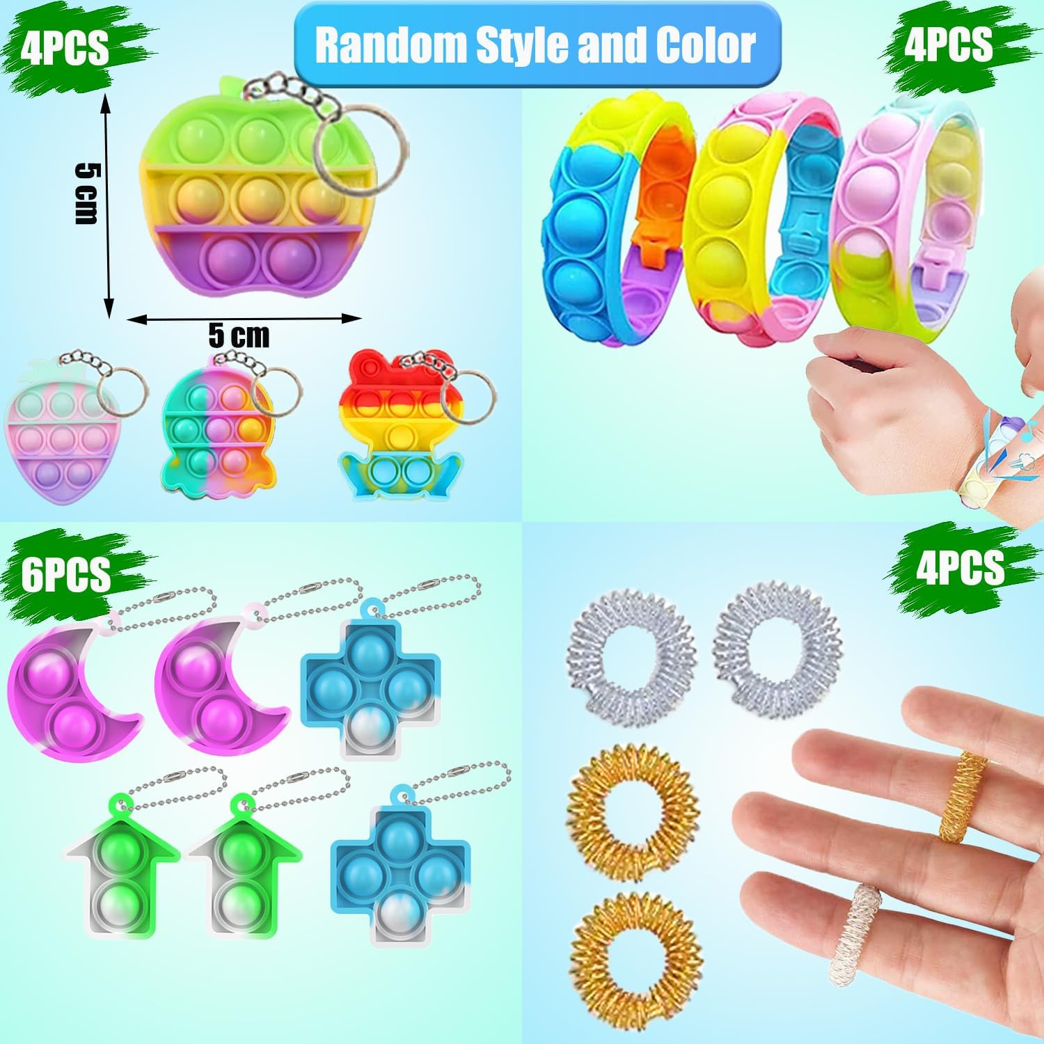 118 Pcs Fidget Toys for Kids, Stress Sensory Toys Pack Party Favors Kids Anxiety Autism ADHD, Treasure Box Classroom Prizes, Pinata Fillers Goodie Bags Stuffers Gift Bag - Image 3