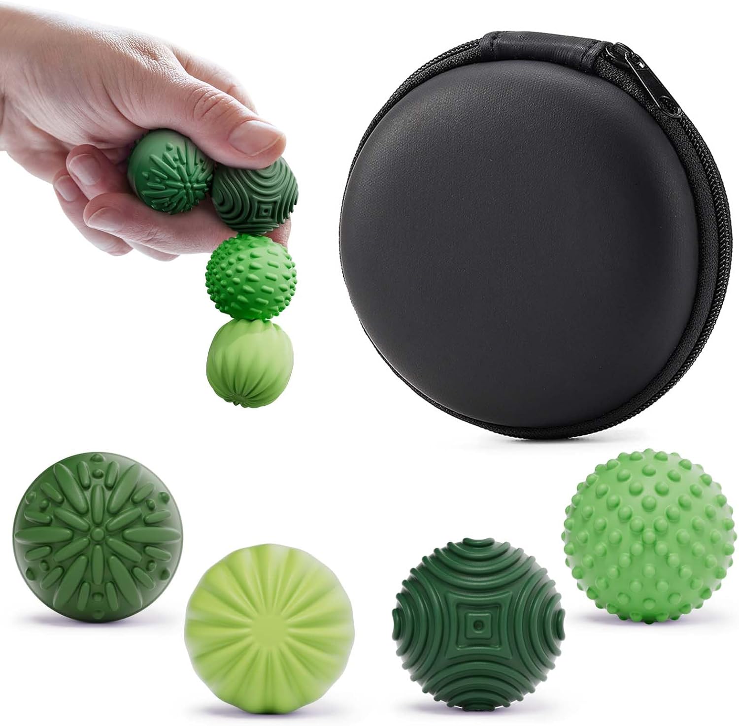 Silicone Magnetic Balls Fidget Toys for Adults & Teens,4PCS Stress Relief Sensory Toys for Autism ADHD Anxiety,Fun Textures Gadgets,Office Desk Toy,Stocking Stuffers for Women Men Teen Gift - Image 2