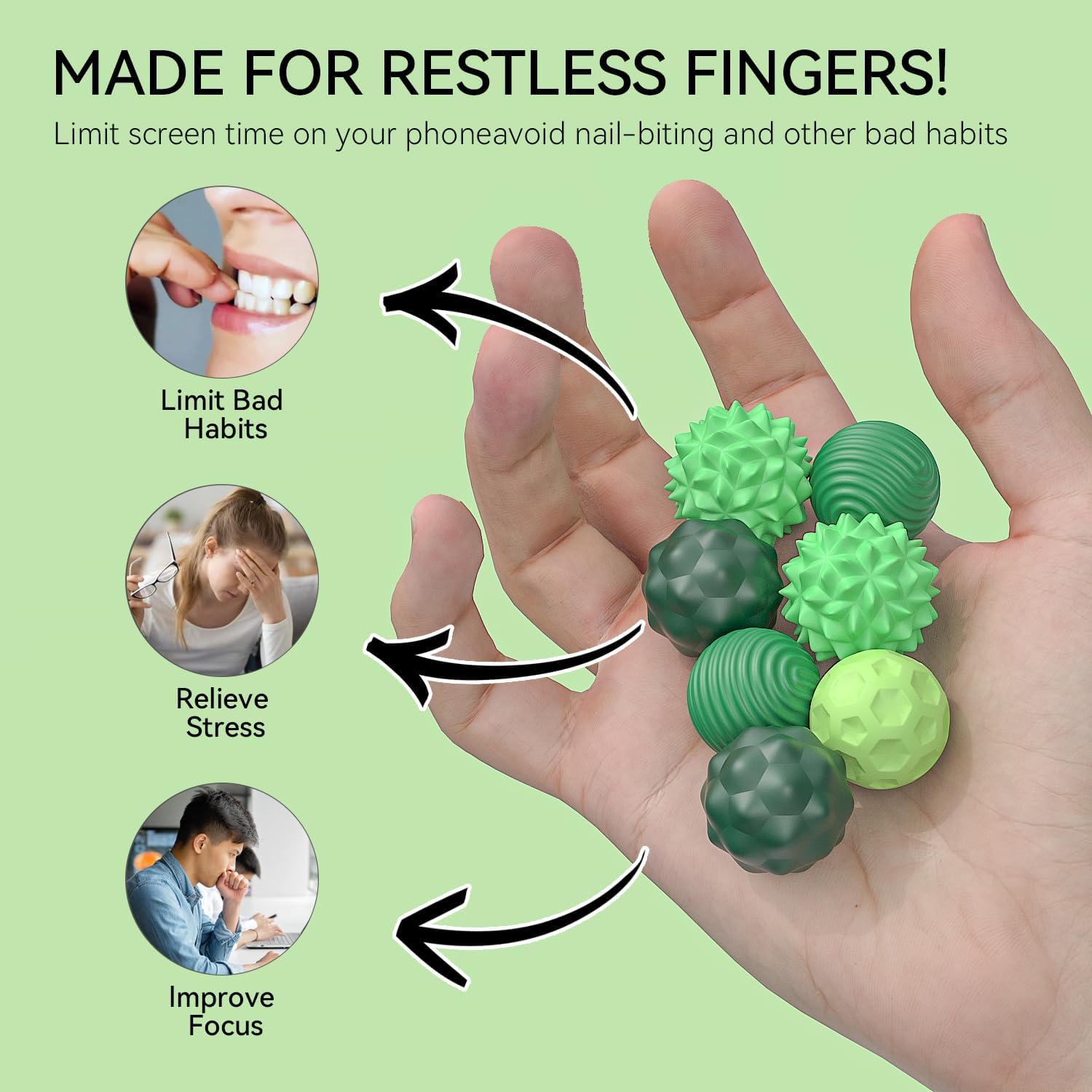 Magnetic Balls Fidget Toy Adults - 8pcs Sensory Attraction Stress Balls with Silicone Shell for Adults to Calm Restless Hands Anxious Mind, Office Desk Stress Magnetic Fidget Balls for Anxiety Relief - Image 5