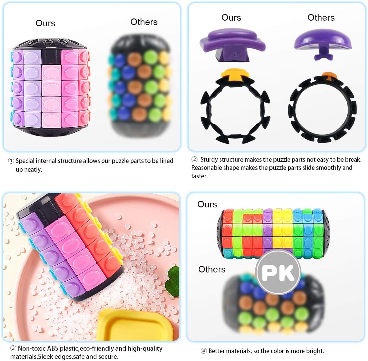 R.Y.TOYS Rotate and Slide Puzzle-Design Patent,Fidget Toys(Restore Order/Create Patterns) 8 Colors,6, 7 and 8 Layers-Detach Piece for Quick Play,Brain Teaser,Sensory Toys,Easter Basket Stuffers - Image 5
