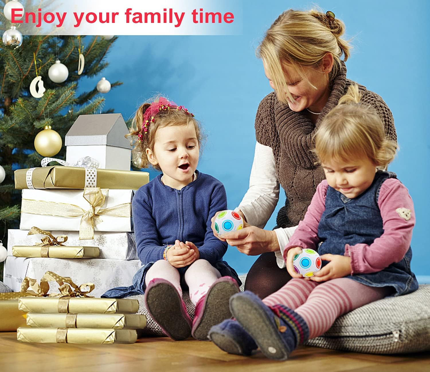 Vdealen Magic Rainbow Puzzle Ball, Fidget Ball Puzzle Brain Teaser Fidget Toy for Boys & Girls- Birthday Party Easter Valentines Christmas Stocking Stuffers for Kids Teen & Adults(Off White) - Image 8