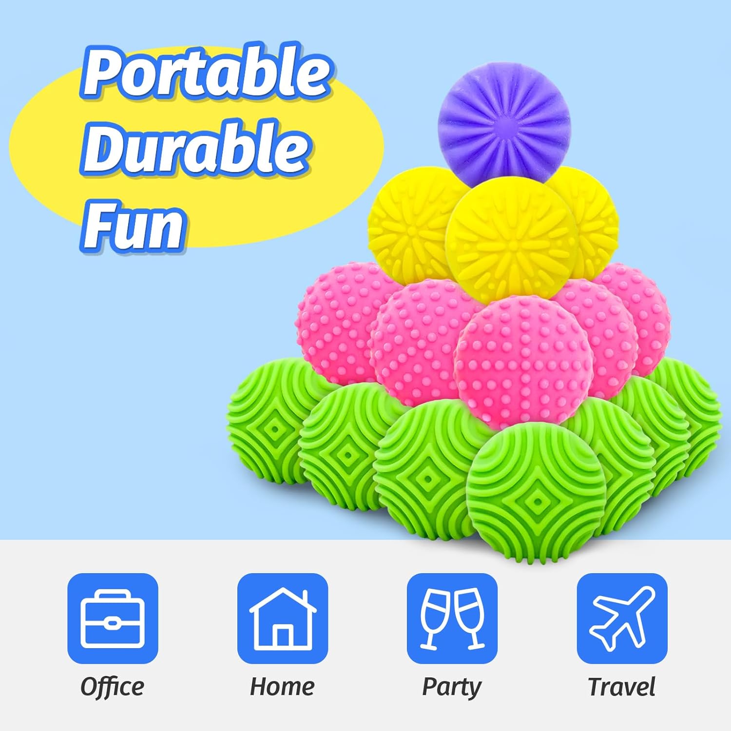 Fidget Magnet Ball Toy, 8 PCS Multi Color Texture Tactile Sensory Gift for Teens Adult ADHD Autism Anxiety, Silent Stress Relief Massage Roller Item Desk Toy for Home Office Calm Down with Case - Image 7