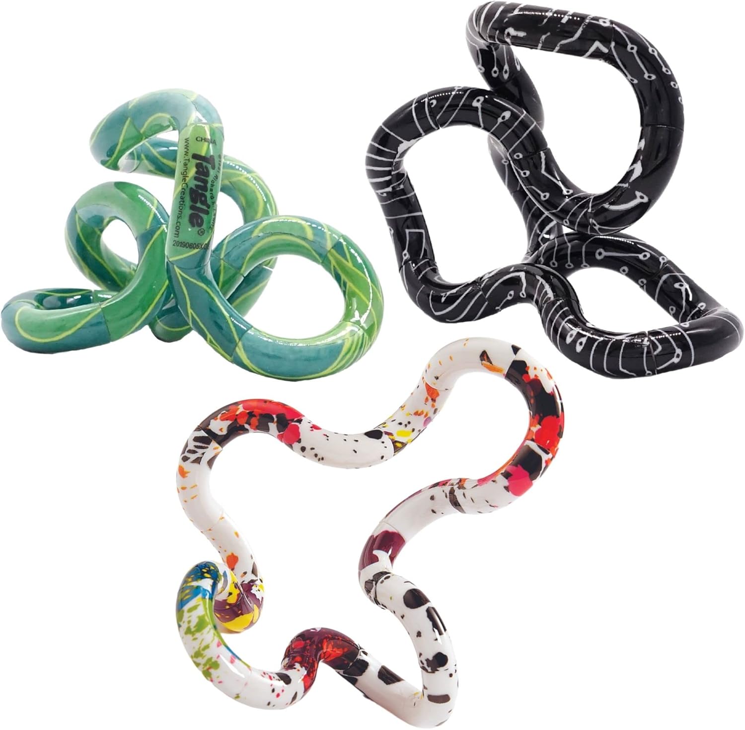 Tangle Jr. - Masterpiece Trio (Neo Blade Drip) Artistic Pattern for Unique Fidget Experience - Fidget with These tangles at Work or School - Twist Fidget Toy for Kids and Adults - Desk Toy for Adults - Image 2
