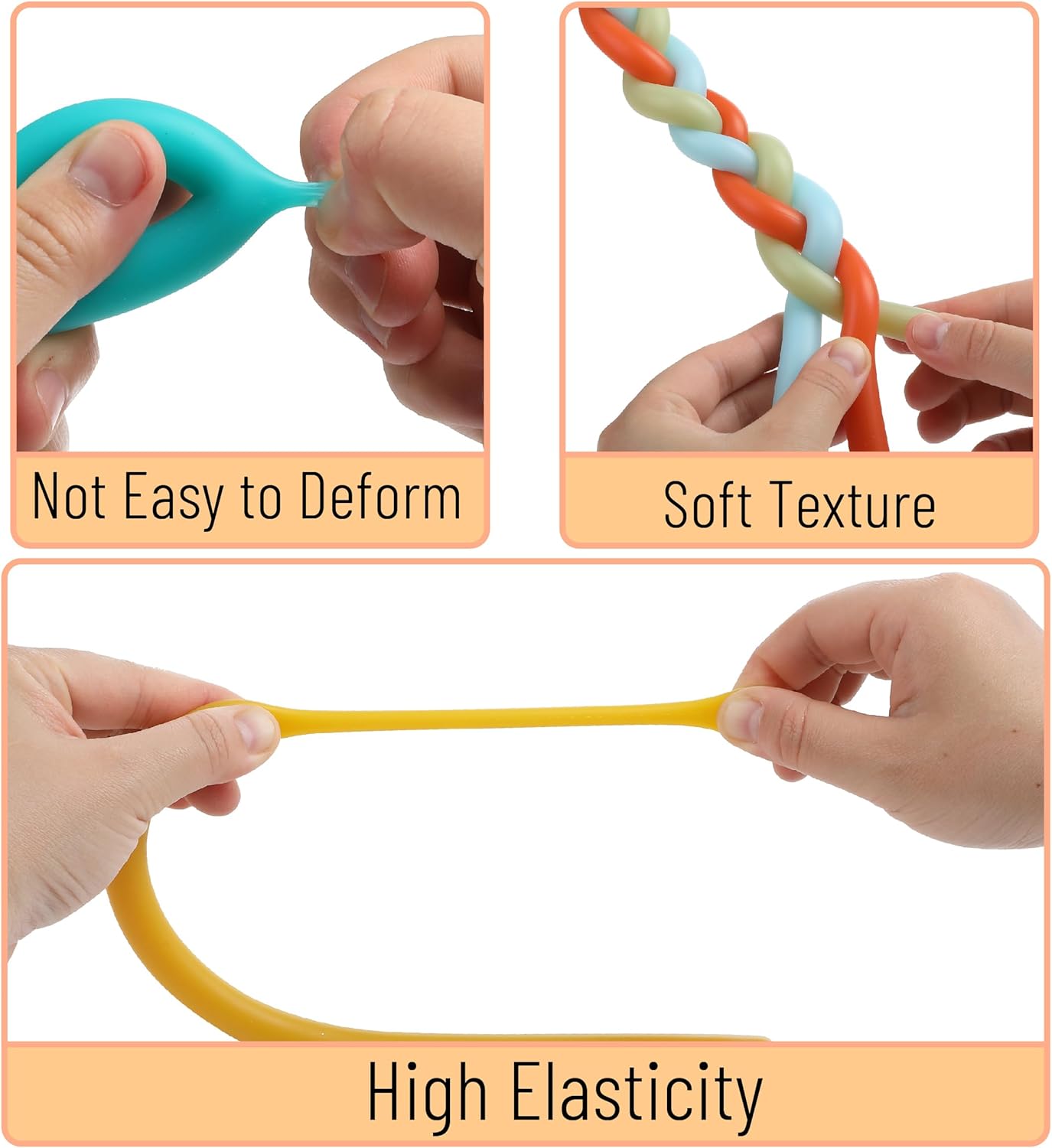 Mr. Pen- Monkey Noodle Fidget Toy, 9 Pack, Colorful, Monkey Noodles Fidget Toy, Strong and Durable, High Elasticity, Non Toxic, Stretches Up to 5 Feet - Image 8