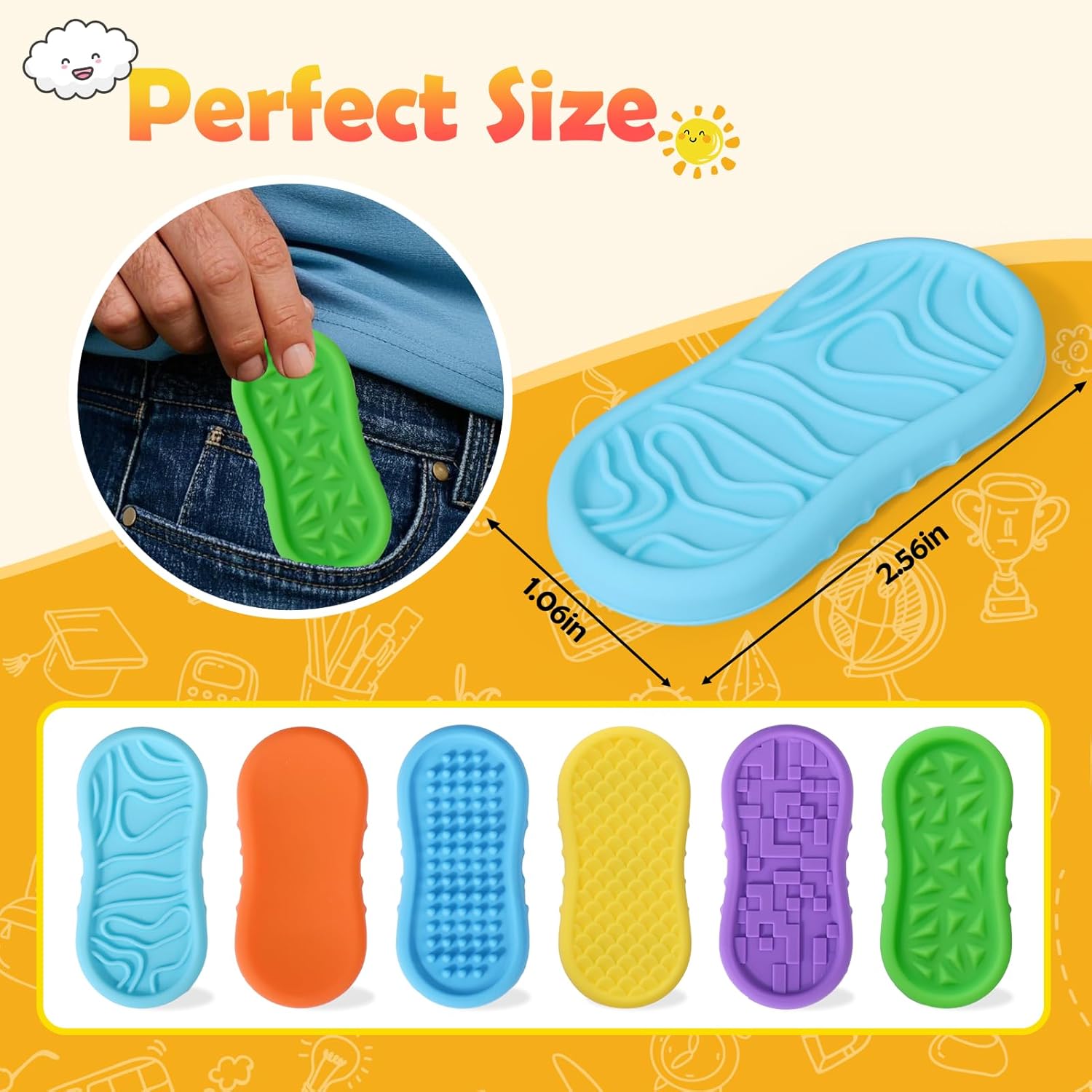 BUSOHA Silicone Magnetic Fidget Slider Toys - Relieve Anxiety Fidget Toys Adult for Classroom Sensory Worry Stone Travel Toys for Stress,Autism and ADHD,Gifts for Teens Kids - Image 3