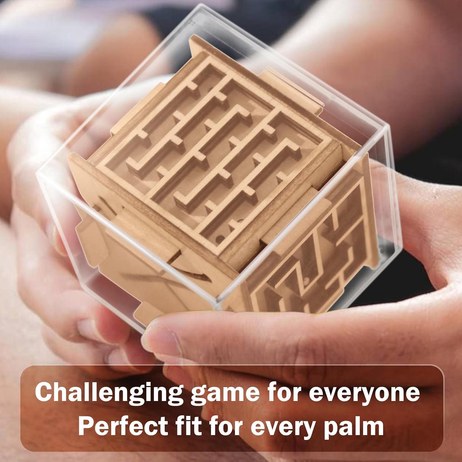 Fidget Puzzle Cube for Kids and Adults - 6-Sided Wooden Puzzle Game Fidget Toy for Anxiety Relief - Handheld Maze Cube for Travel - 3D Brain Teaser Magic Cube for ADHD Autism Kids & Teenage - Image 6