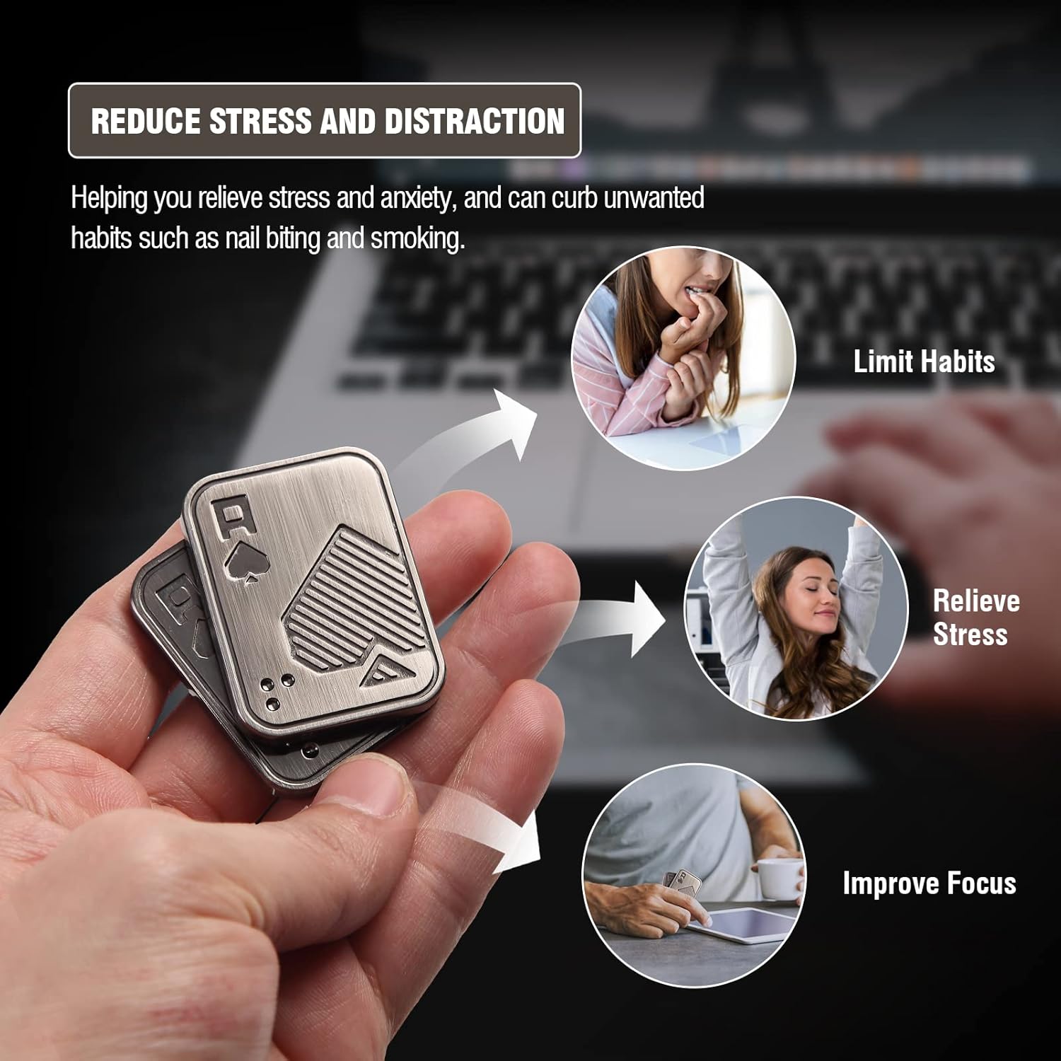Fidget Toys Adults, EDC Metal Fidget Slider, Magnetic Poker Push Card, Sensory Toys for Anxiety ADHD Autism, Cool Fidgets for Teens Boy, Small Magnet Toys for Stress Relief Gifts - Image 5