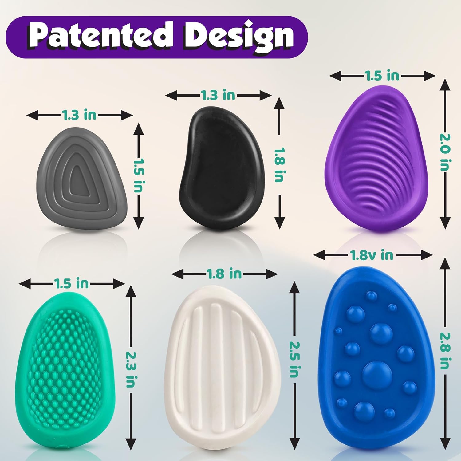 Fidget Toys Adults Sensory Stone: 6 Pack Textured Worry Stone for Autism Kids Calming Down - Fidget Stress Toys for Anxiety Relief - Small Students Prizes Fidget Toys - Image 3