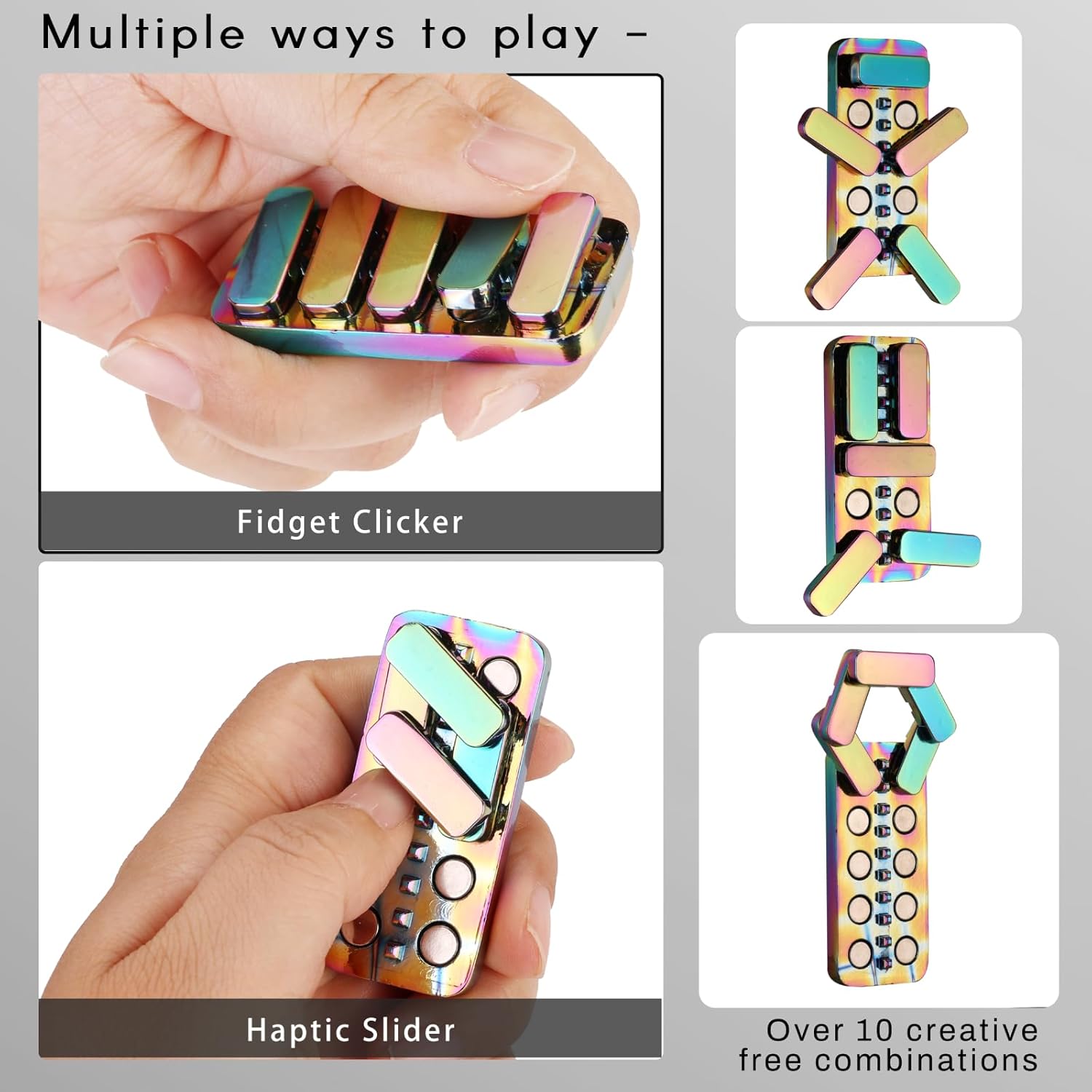 Fidget Toys for Adults, Metal Fidget Slider EDC Magnetic Haptic Fidget Clicker with 3 Noise Levels, Loud-Quieter-Quiet Adults Fidget Toy, Office Class Desk Magnetic Toys, Relief Stress and Anxiety - Image 7